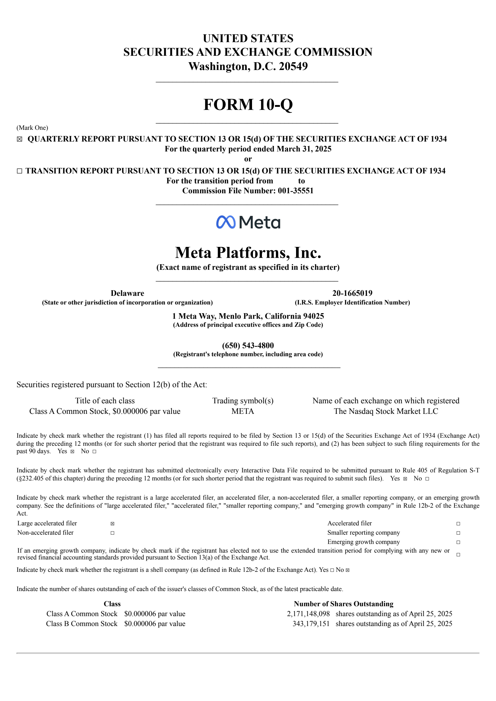 META Q1 2025 Earnings Report on 4/30/2025