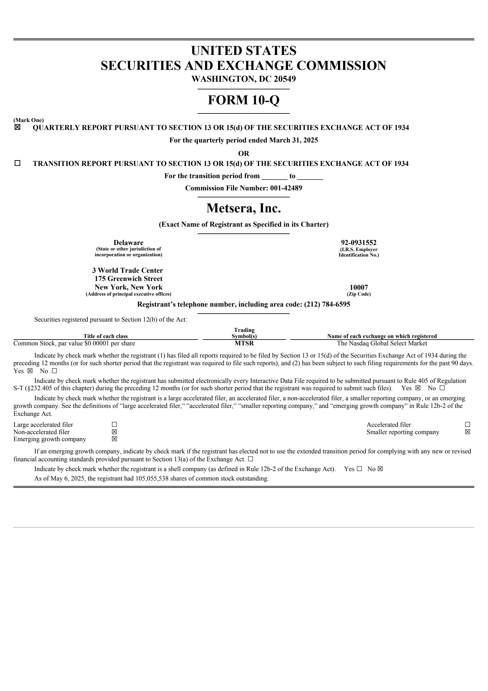 Metsera's Q1 2025 Quarterly Report