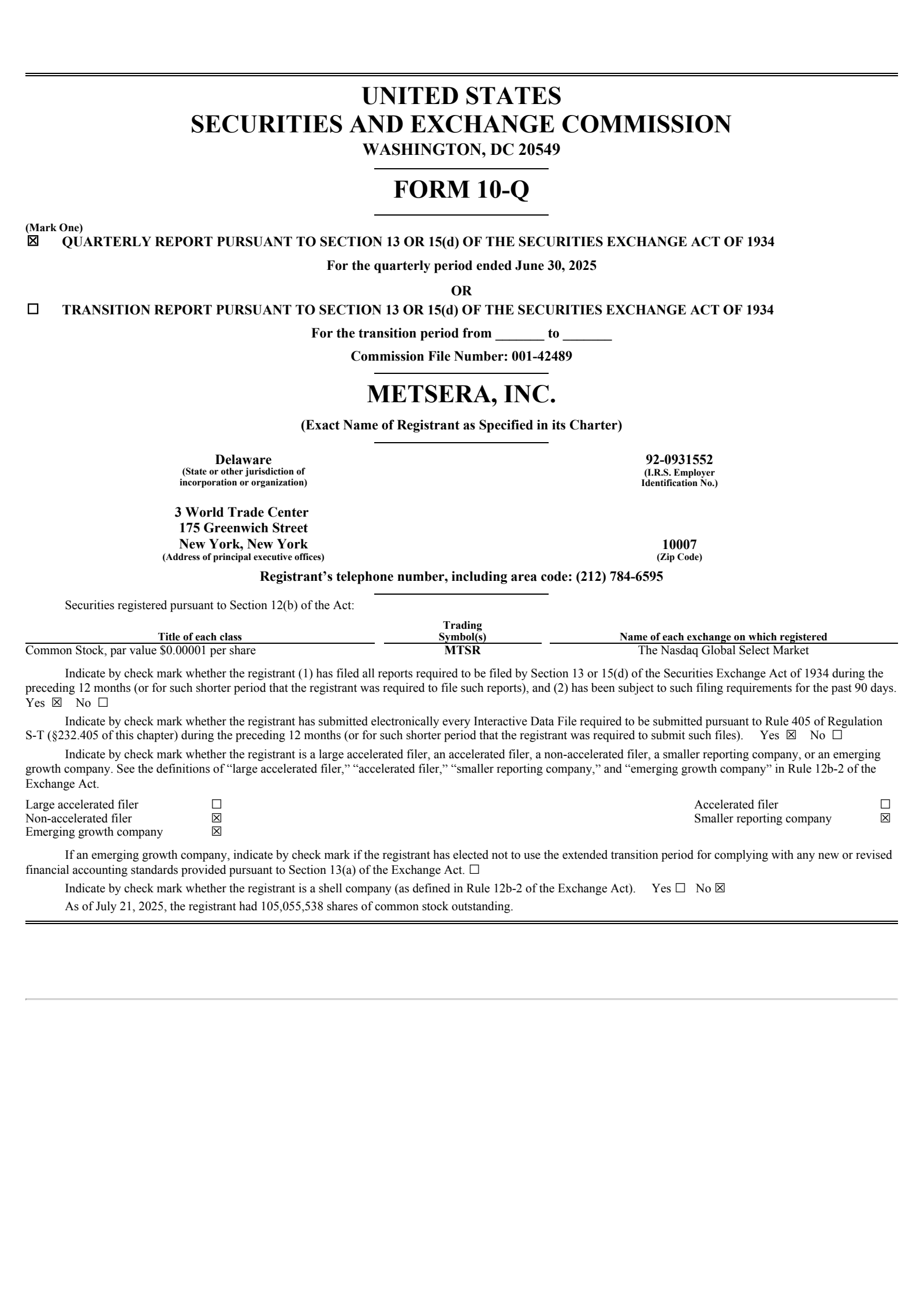 Metsera's Q2 2025 Quarterly Report