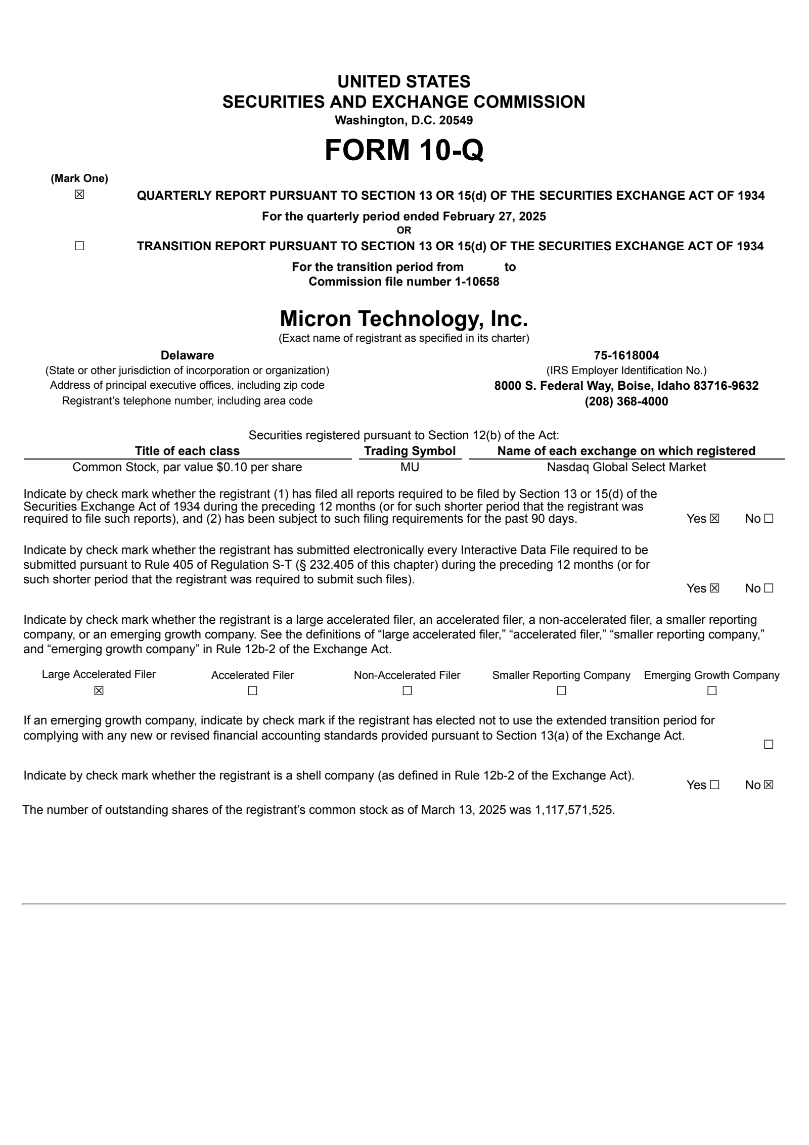 Micron Technology's Q2 2025 Quarterly Report