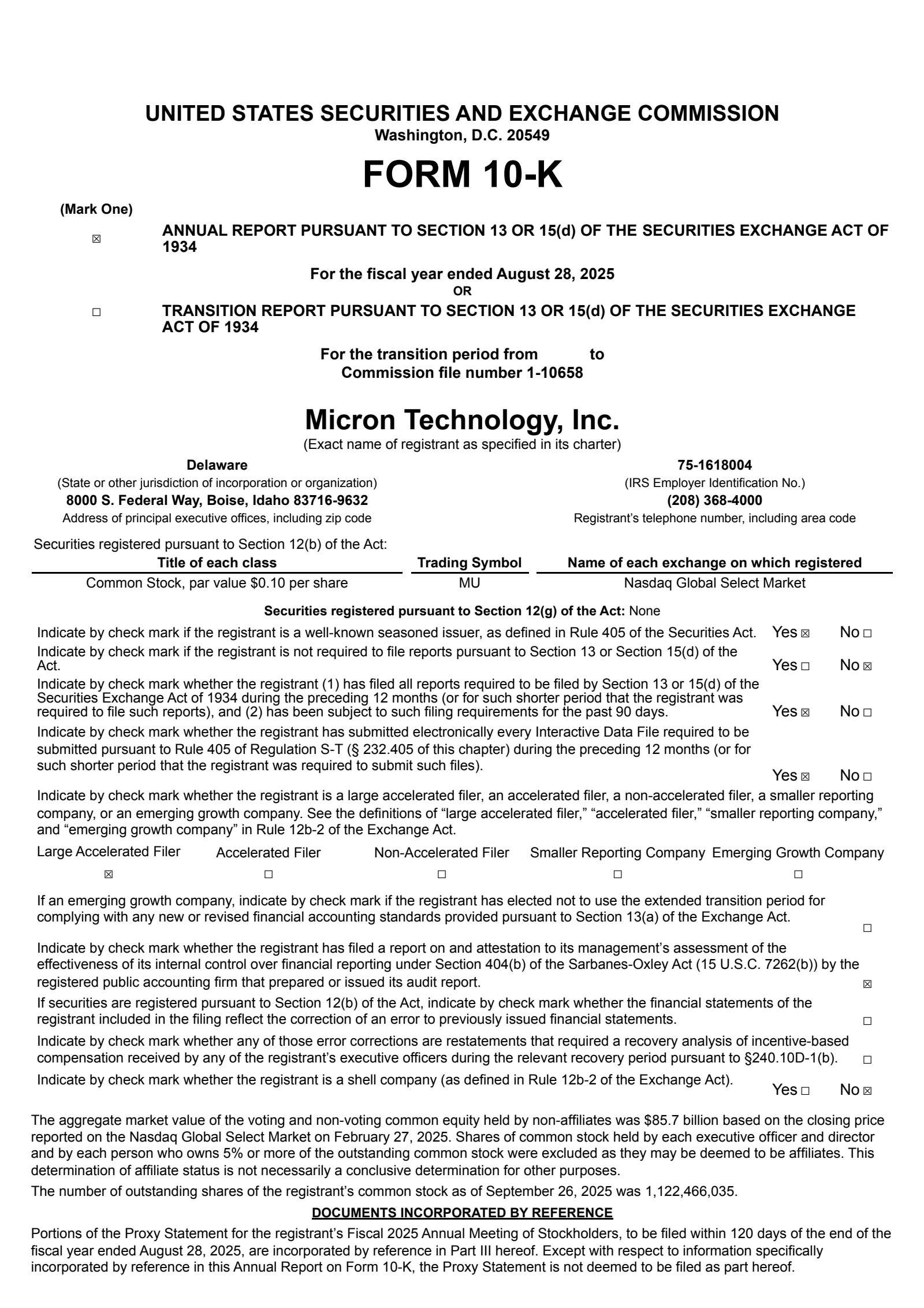 Micron Technology's Q4 2025 Annual Report