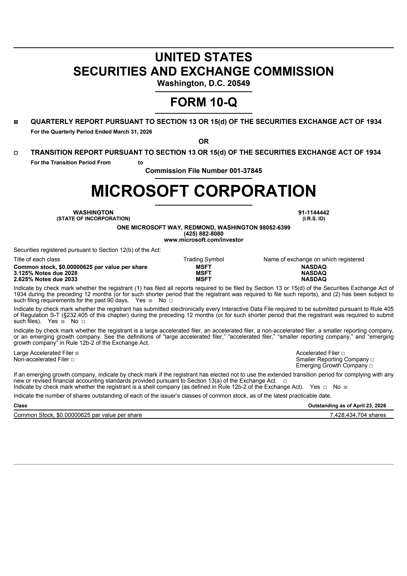 Microsoft's Q3 2026 Quarterly report