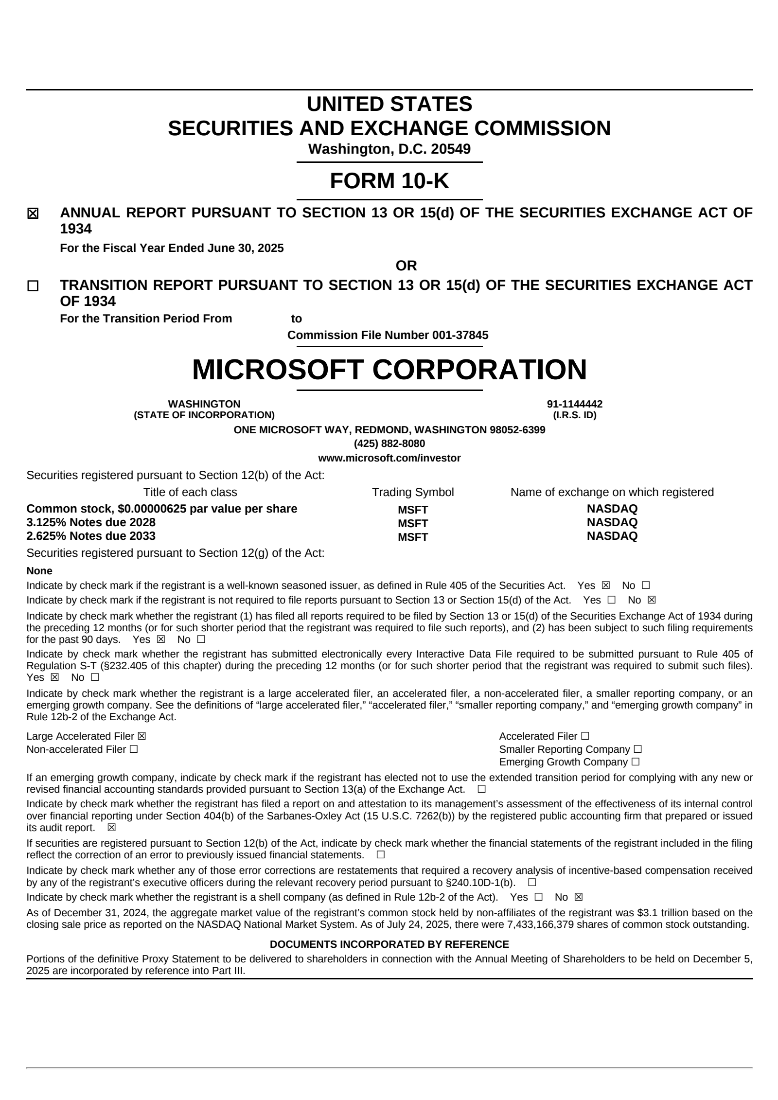 Microsoft's Q4 2025 Annual report