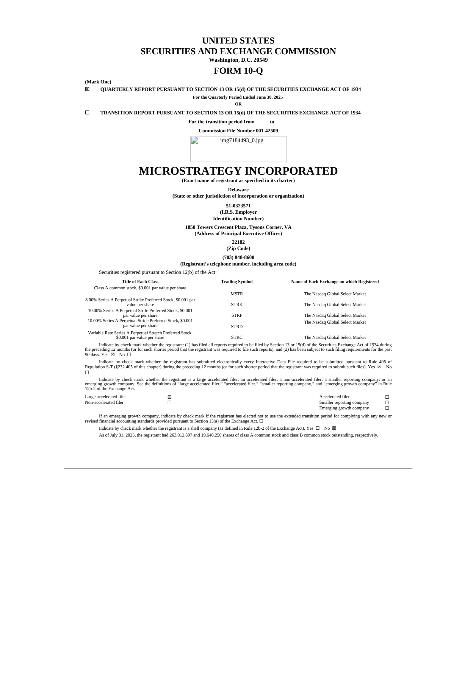 MicroStrategy's Q2 2025 Quarterly report