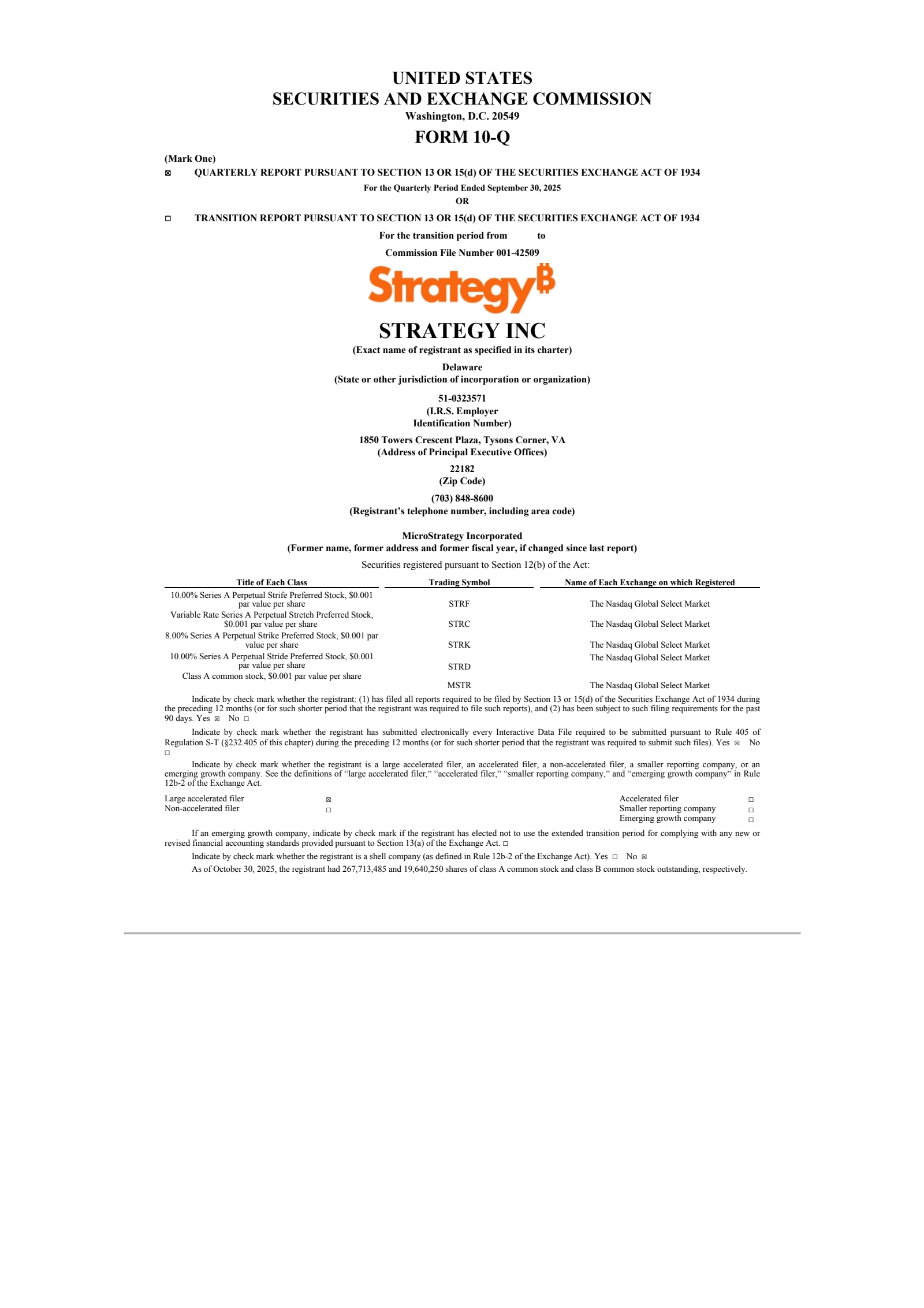Strategy's Q3 2025 Quarterly Report