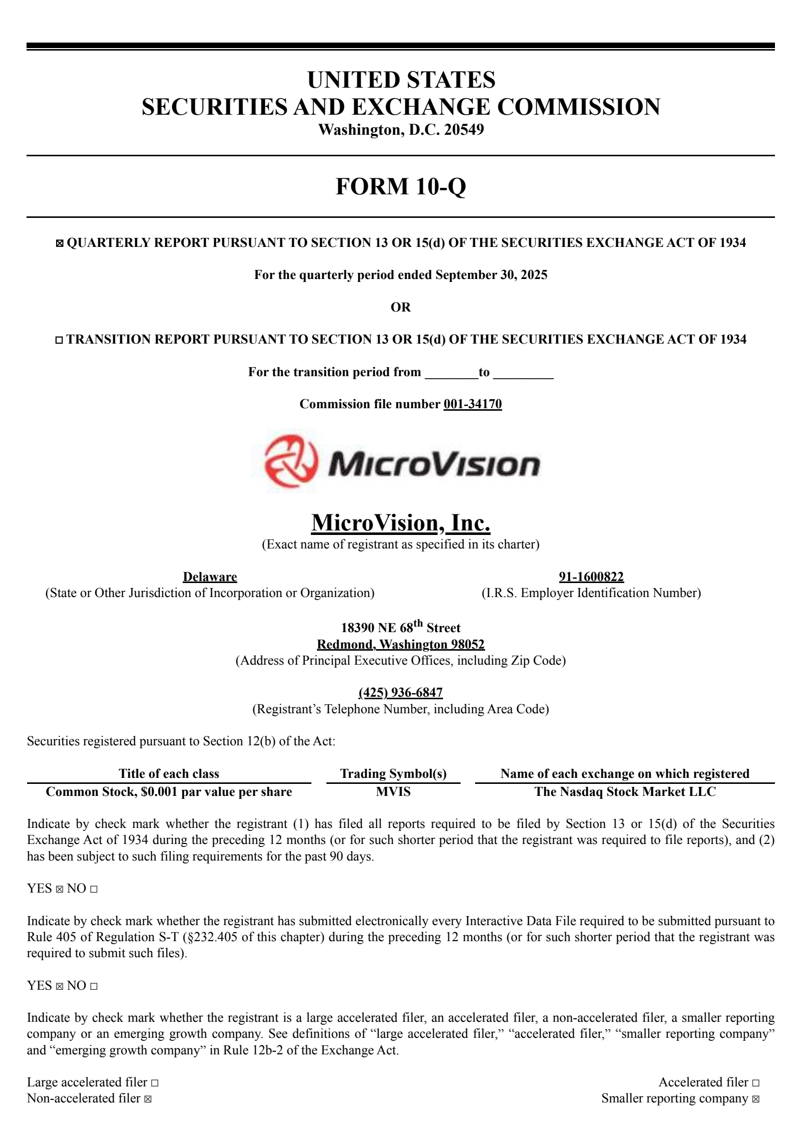 Microvision's Q3 2025 Quarterly Report