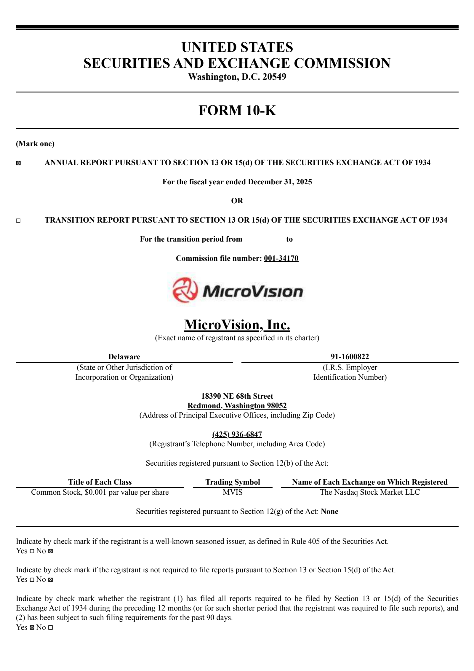 Microvision's Q4 2025 Annual report