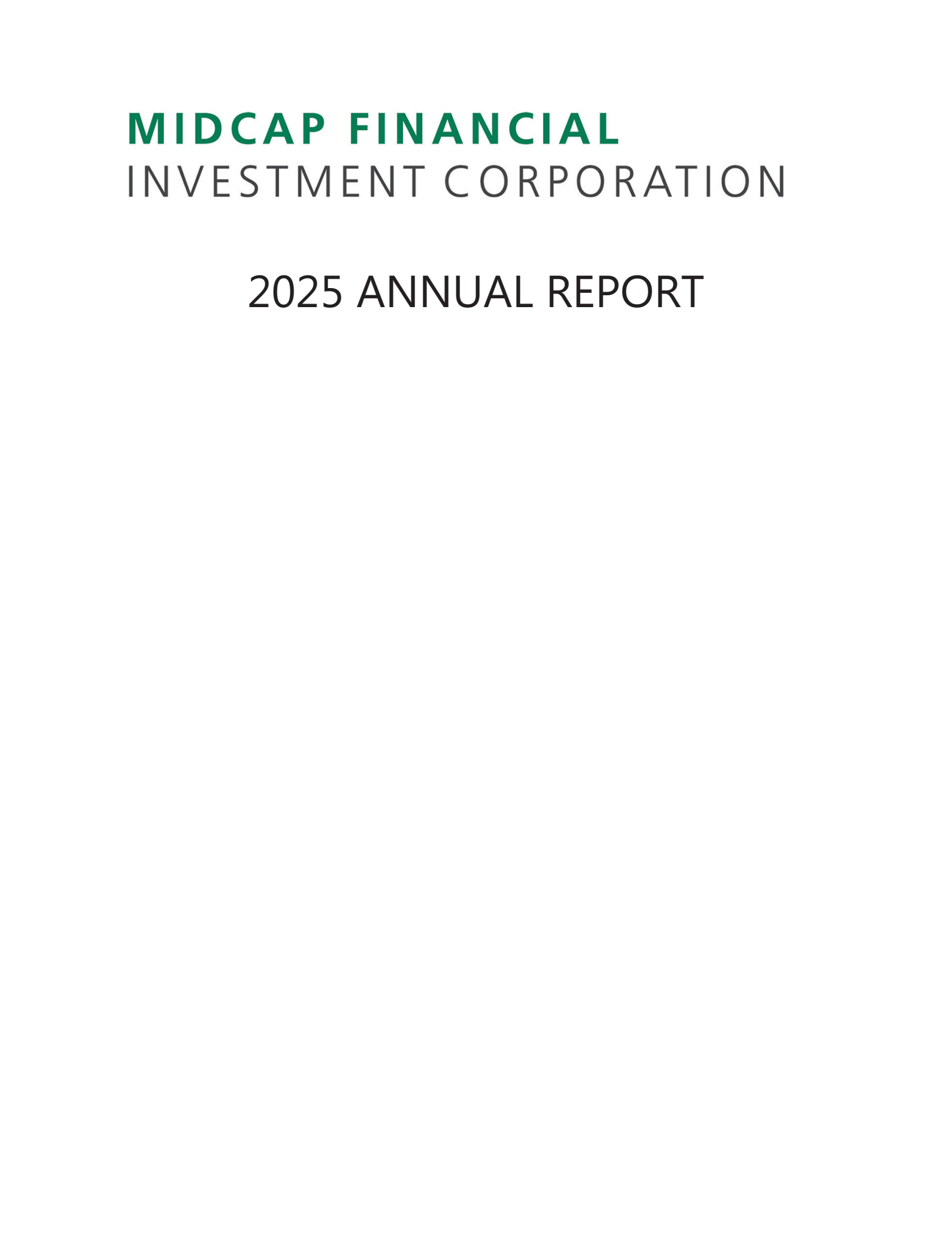 MidCap Financial Investment's Q4 2025 Annual report