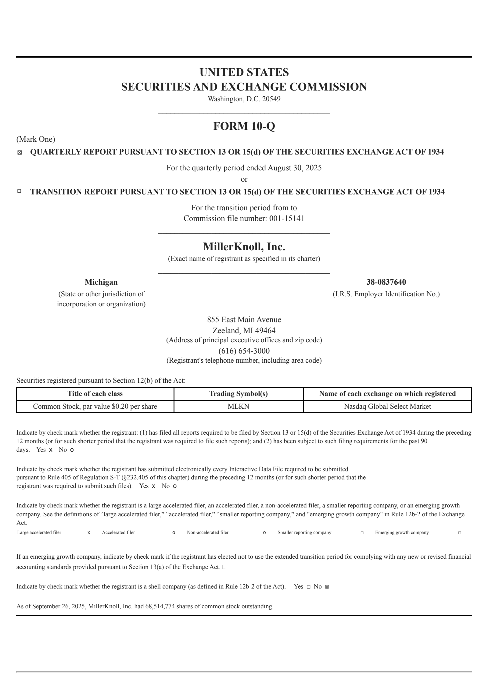 MillerKnoll's Q1 2026 Quarterly Report