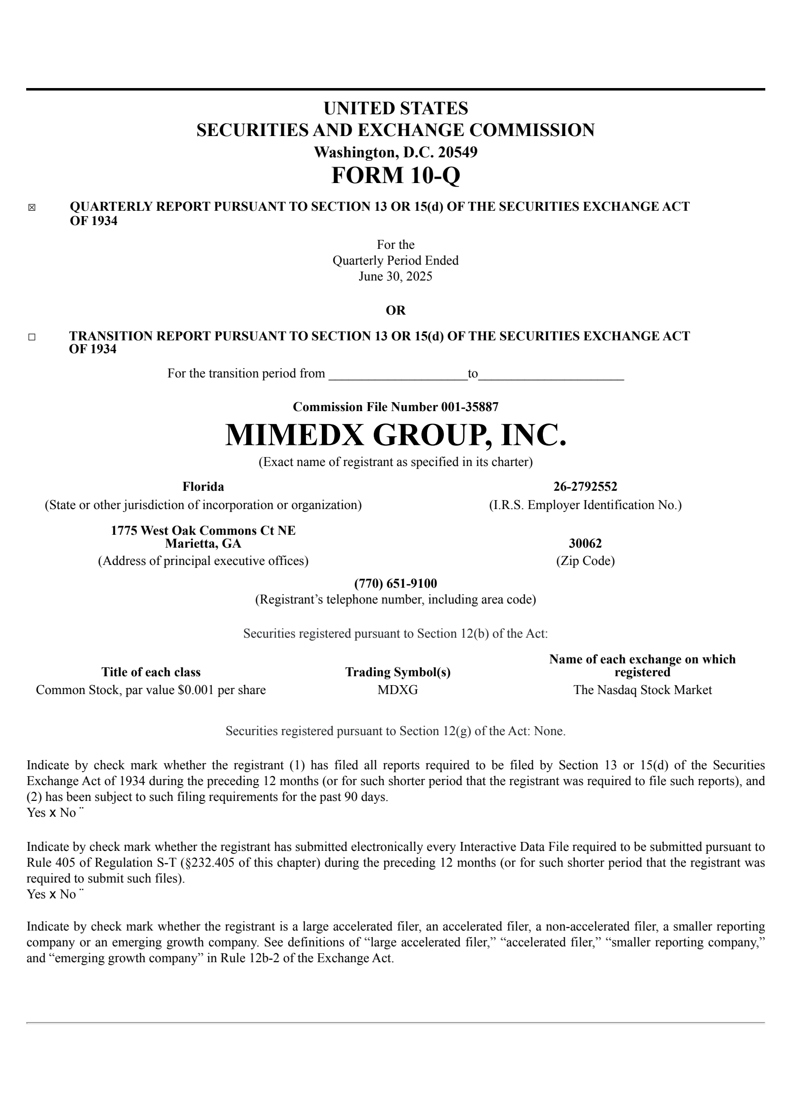 MiMedx Group's Q2 2025 Quarterly report
