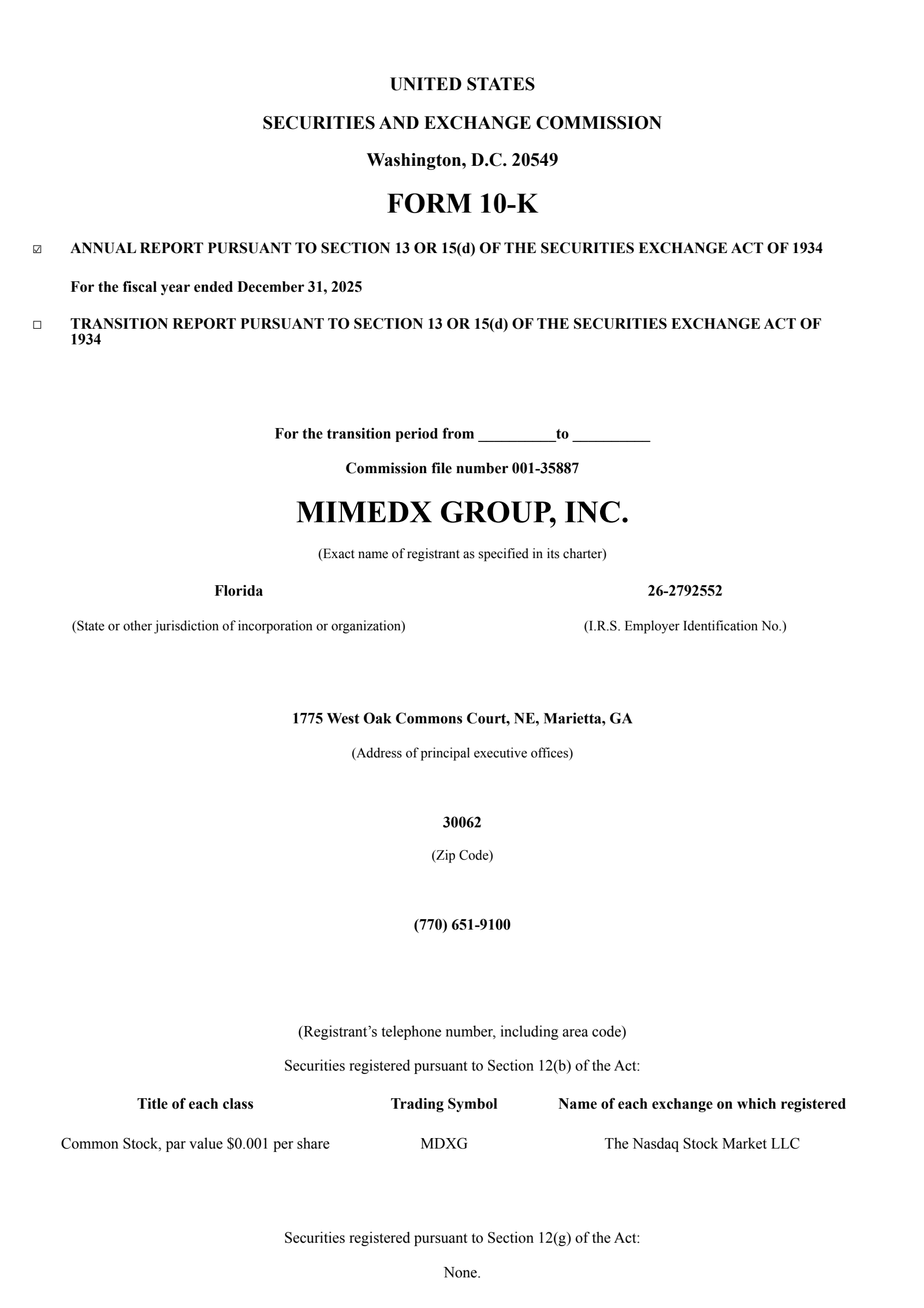 MiMedx Group's Q4 2025 Annual report