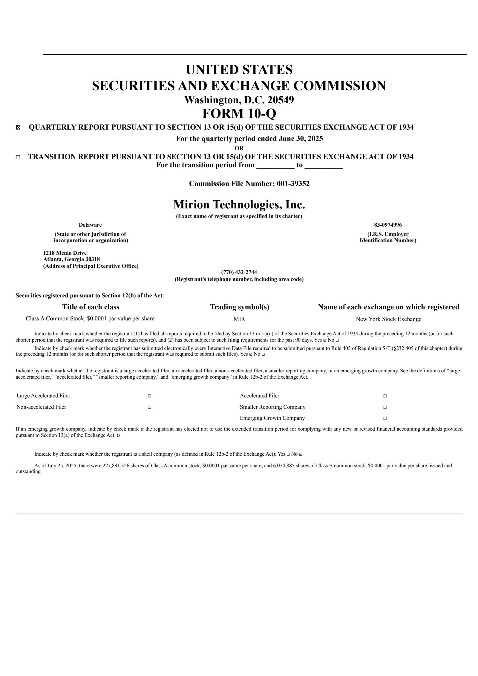 Mirion Technologies' Q2 2025 Quarterly report