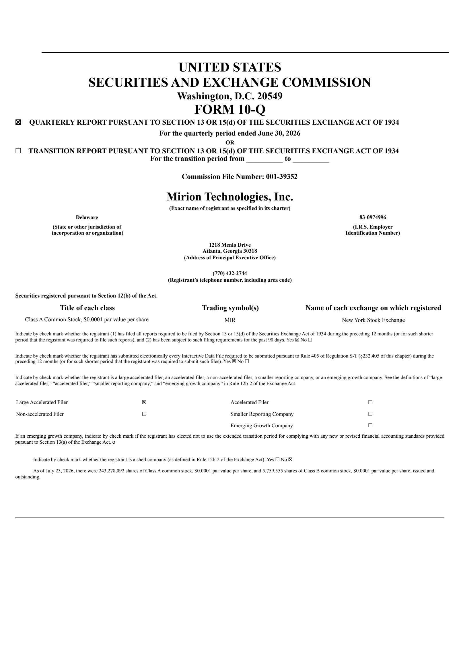 Mirion Technologies' Q2 2026 Quarterly report