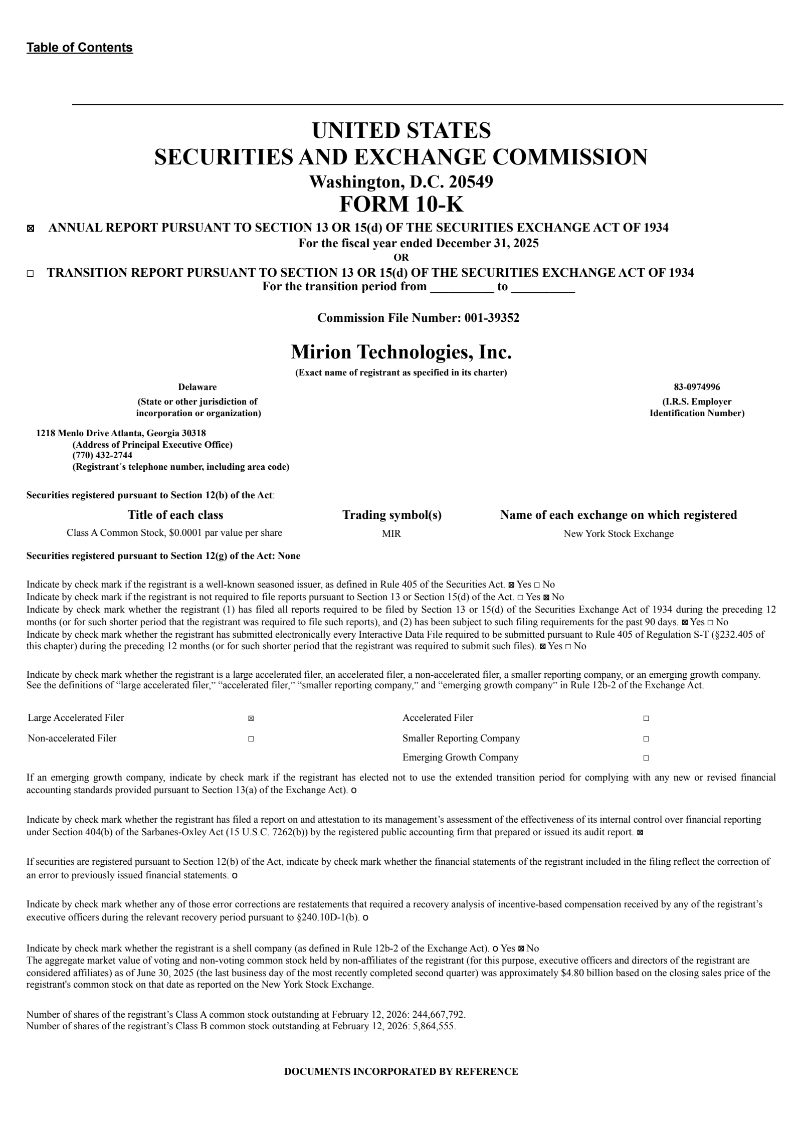 Mirion Technologies' Q4 2025 Annual report