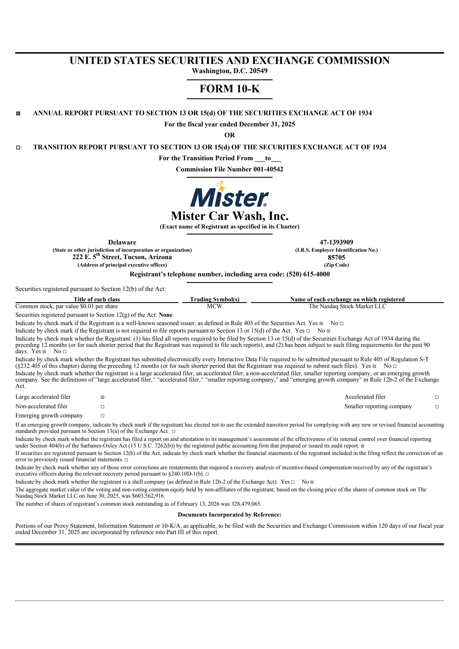 Mister Car Wash's Q4 2025 Annual report