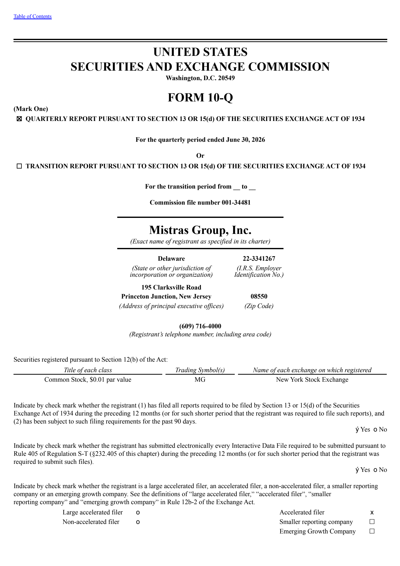 Mistras Group's Q2 2026 Quarterly report