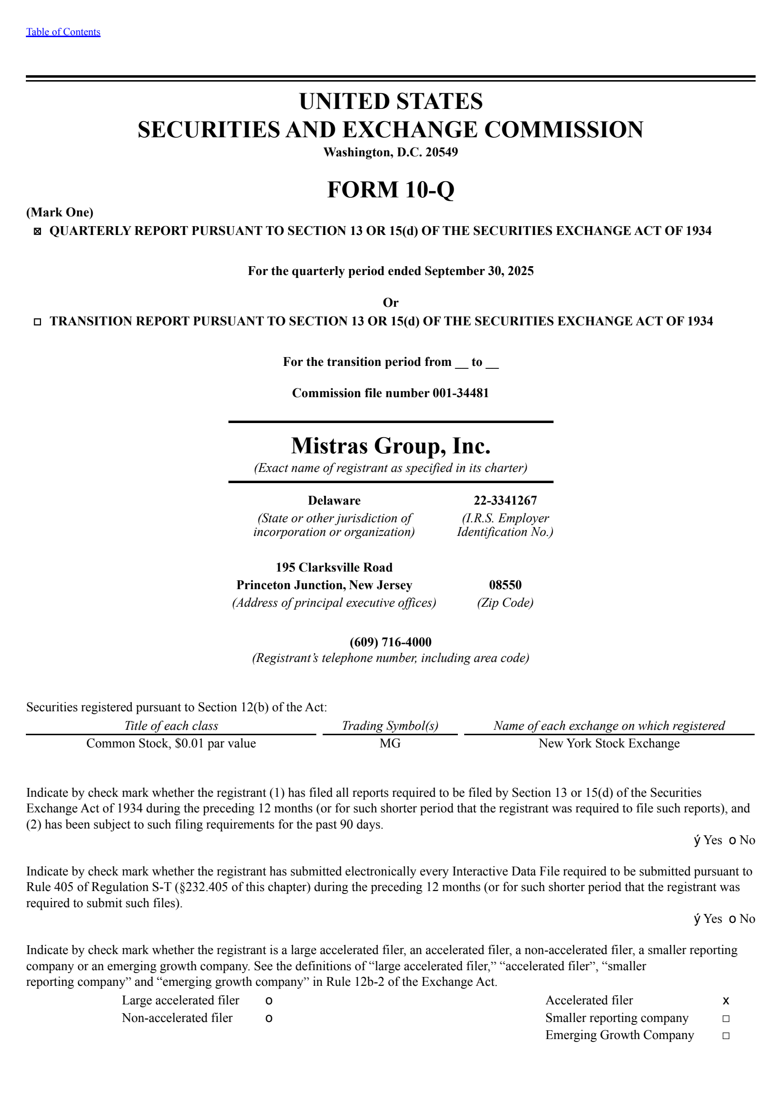 Mistras Group's Q3 2025 Quarterly Report