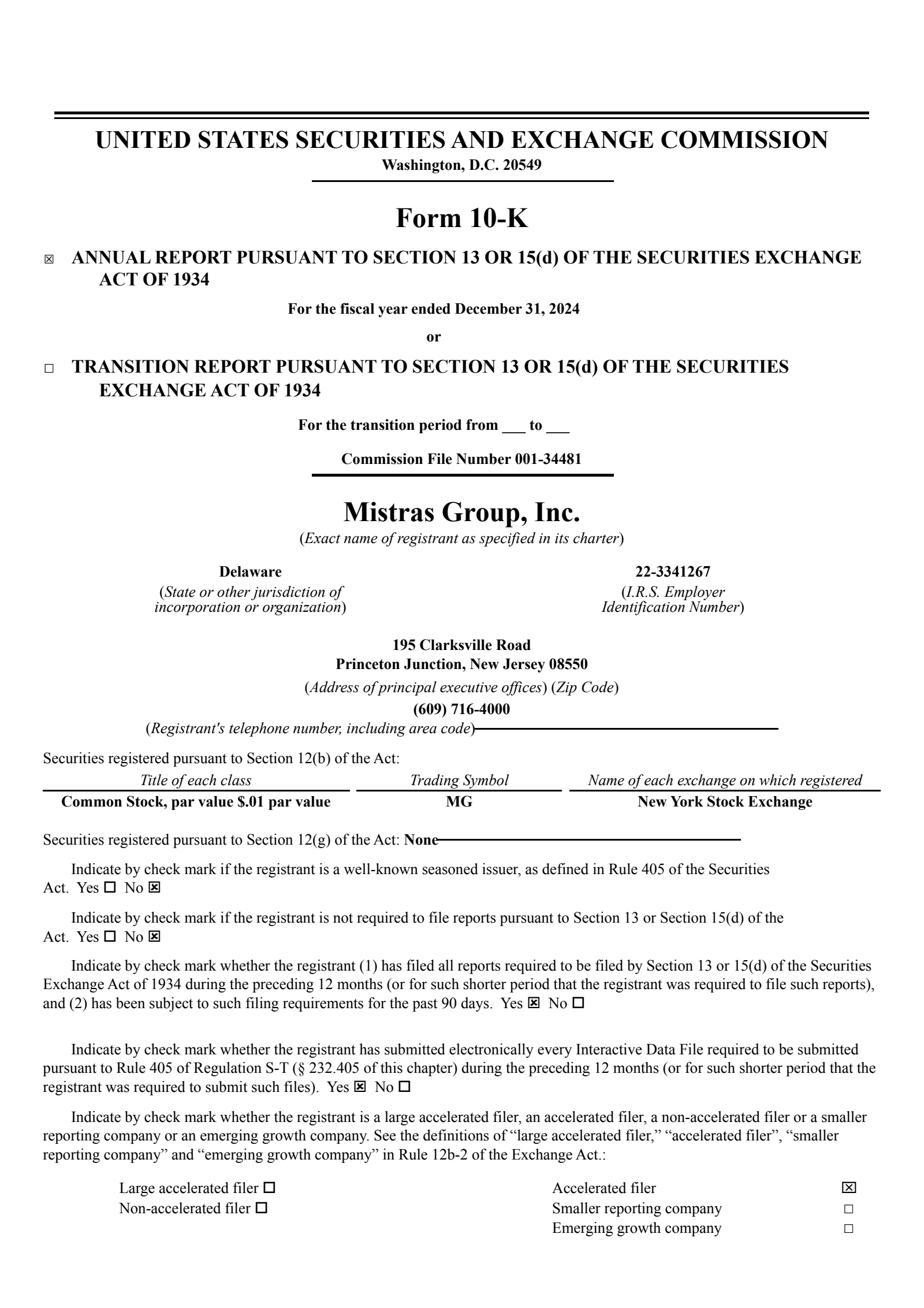 Mistras Group's Q4 2024 Annual report