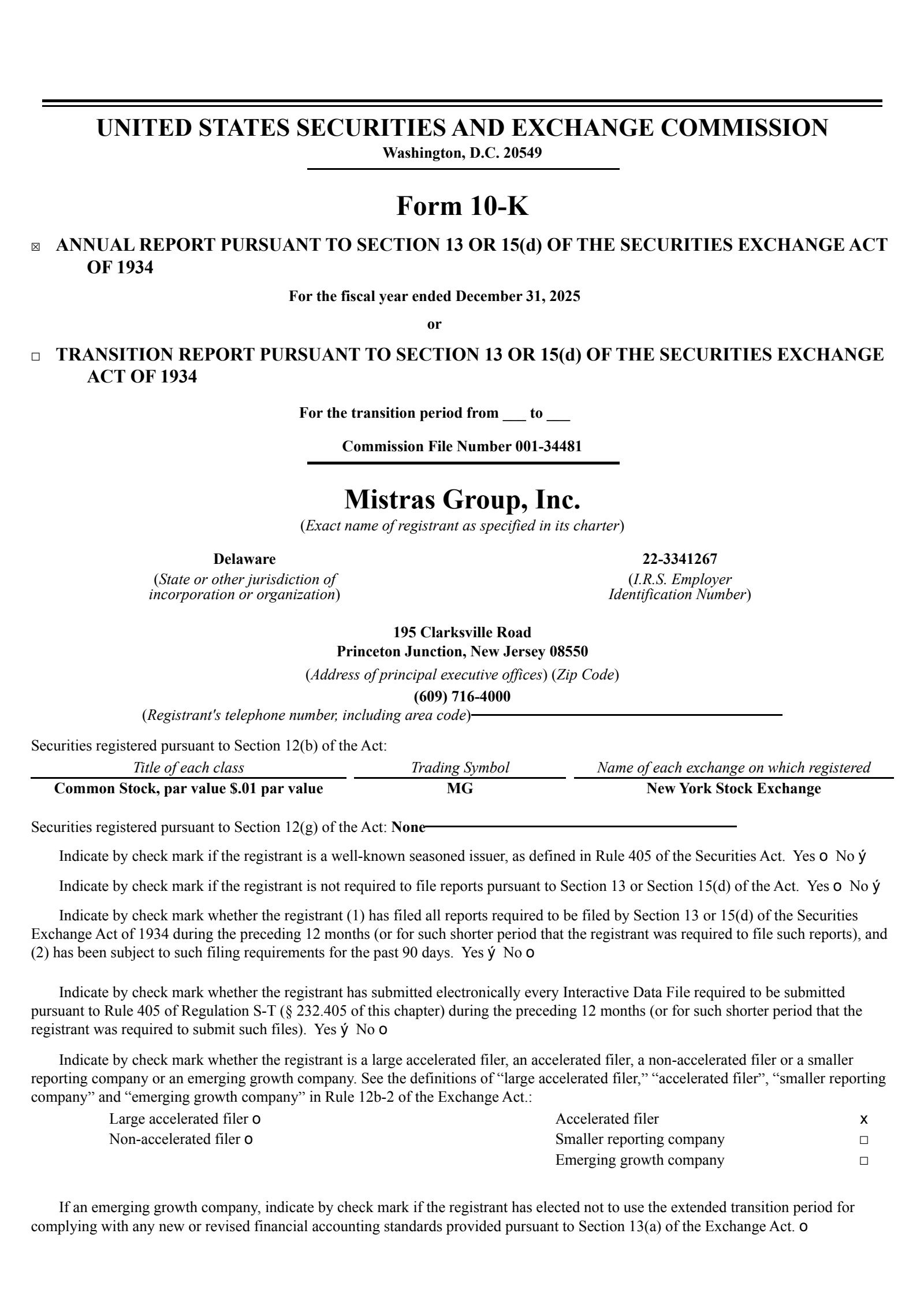 Mistras Group's Q4 2025 Annual report