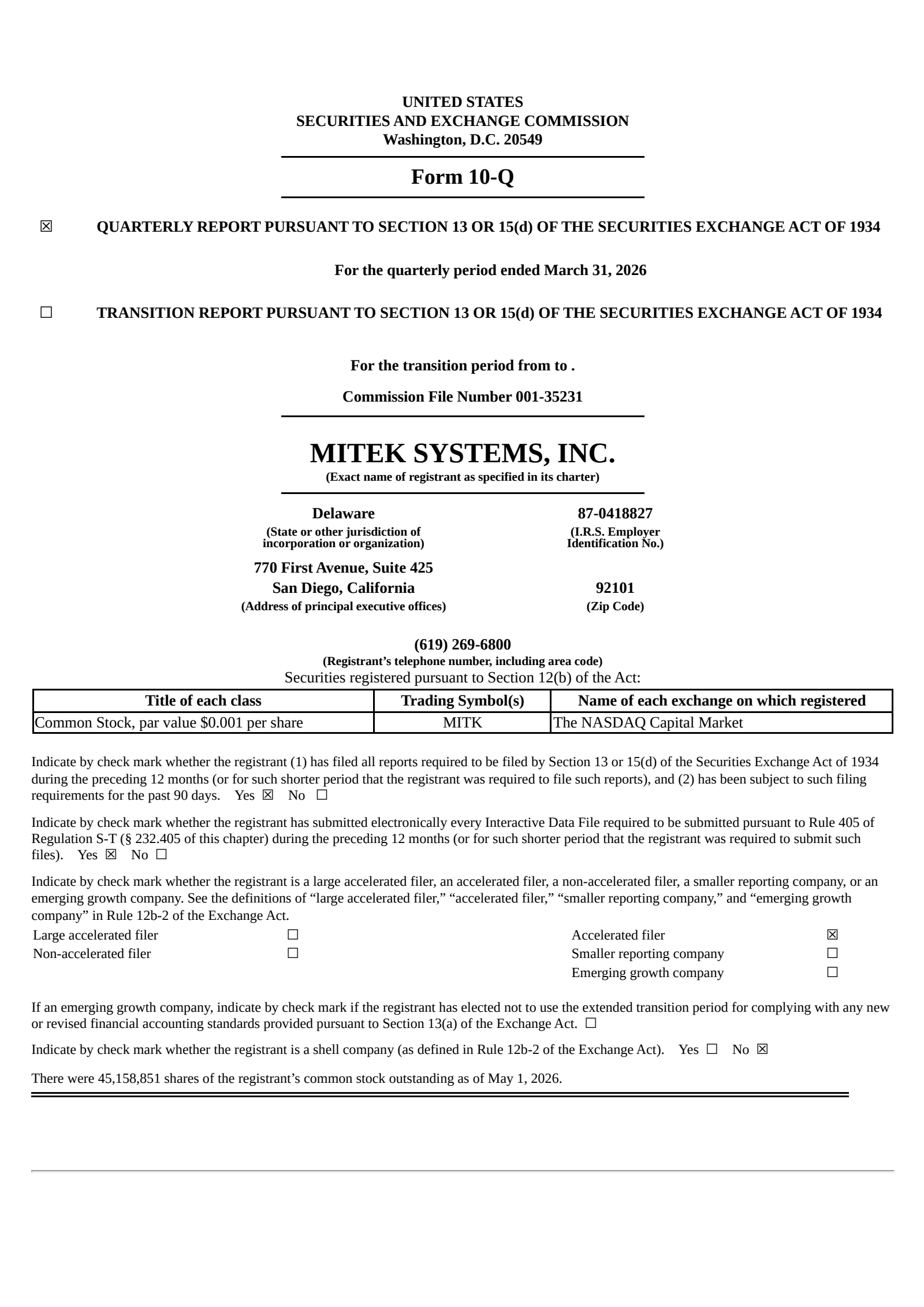 Mitek Systems' Q2 2026 Quarterly report