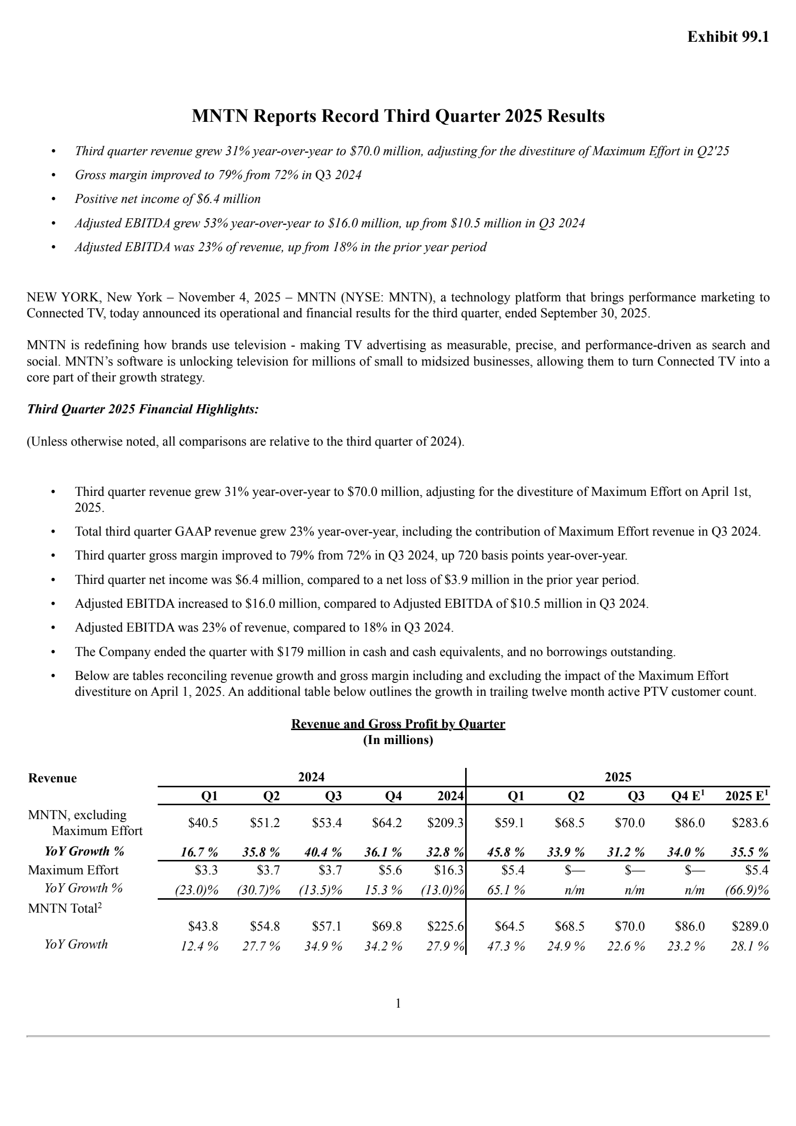 MNTN's Q3 2025 Earnings Release