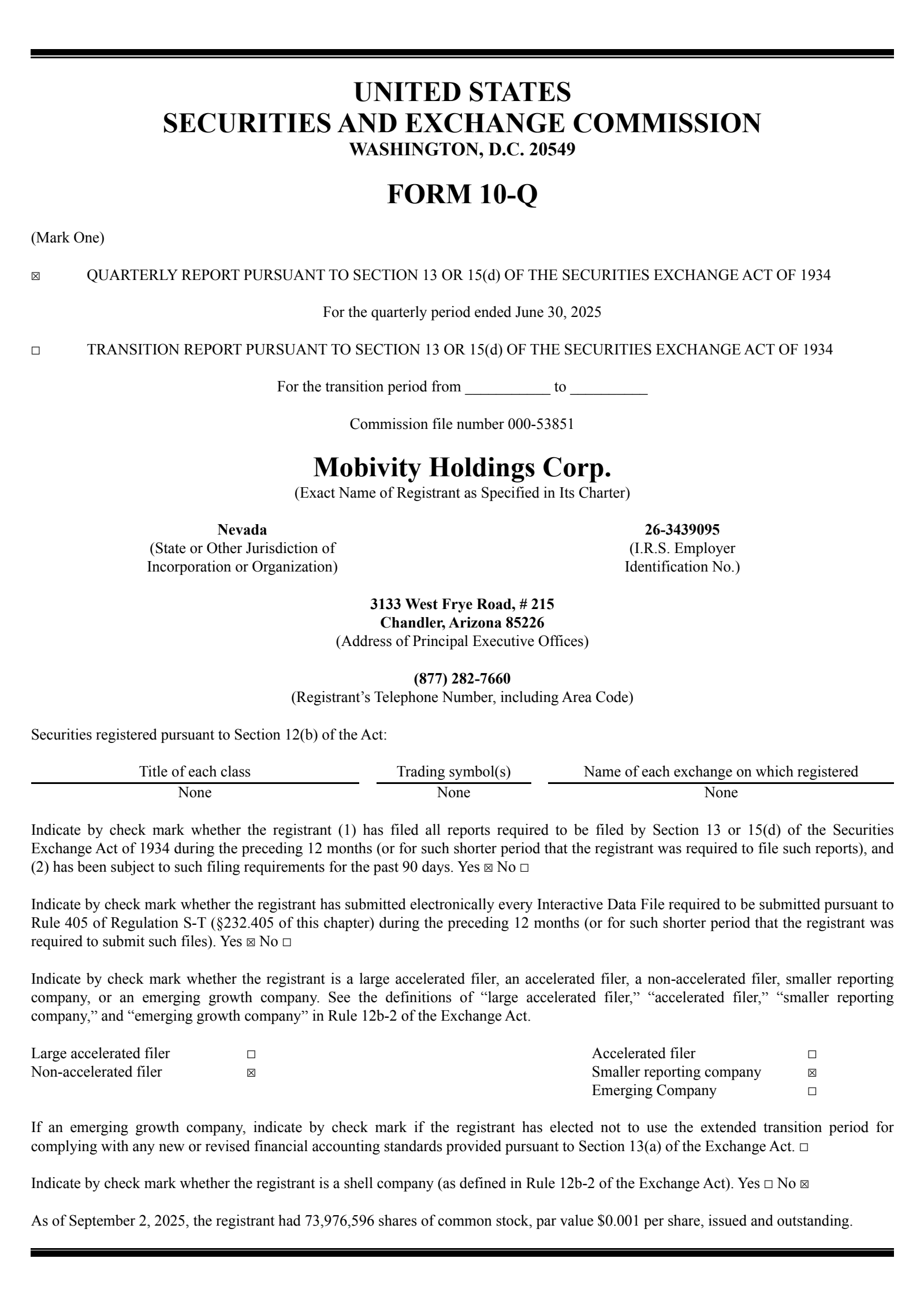 Mobivity's Q2 2025 Quarterly report