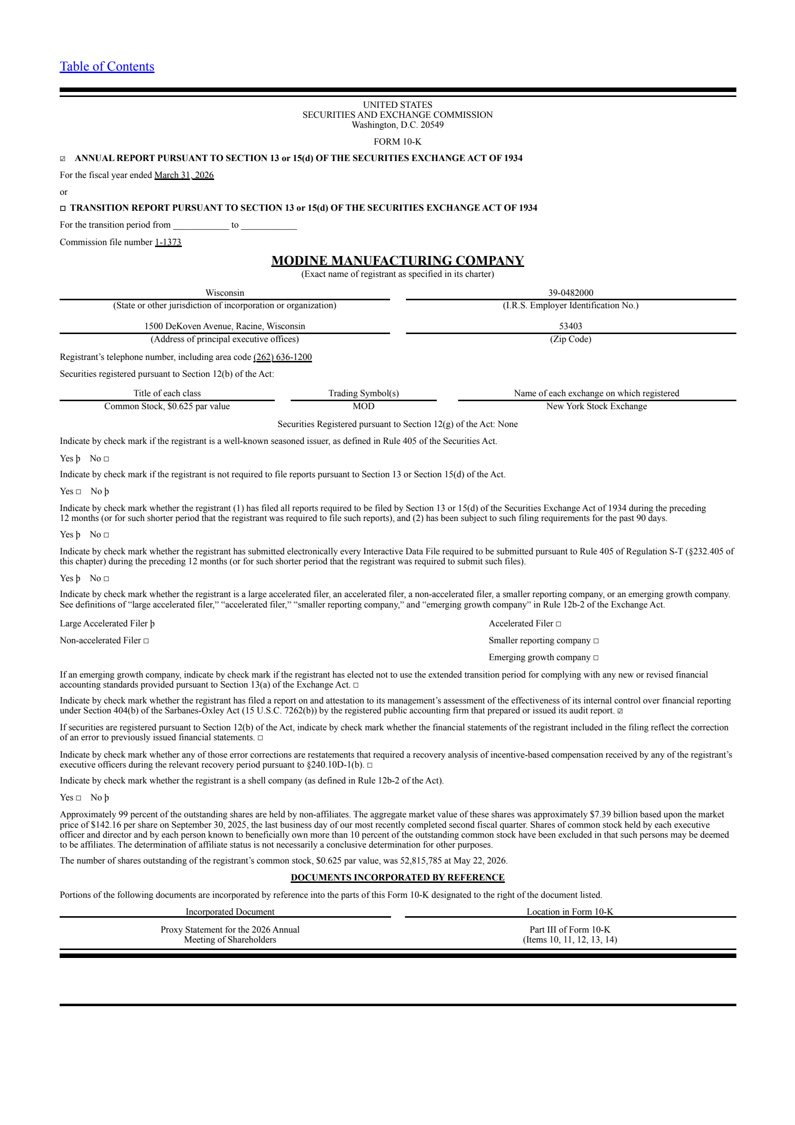Modine Manufacturing's Q4 2026 Annual report