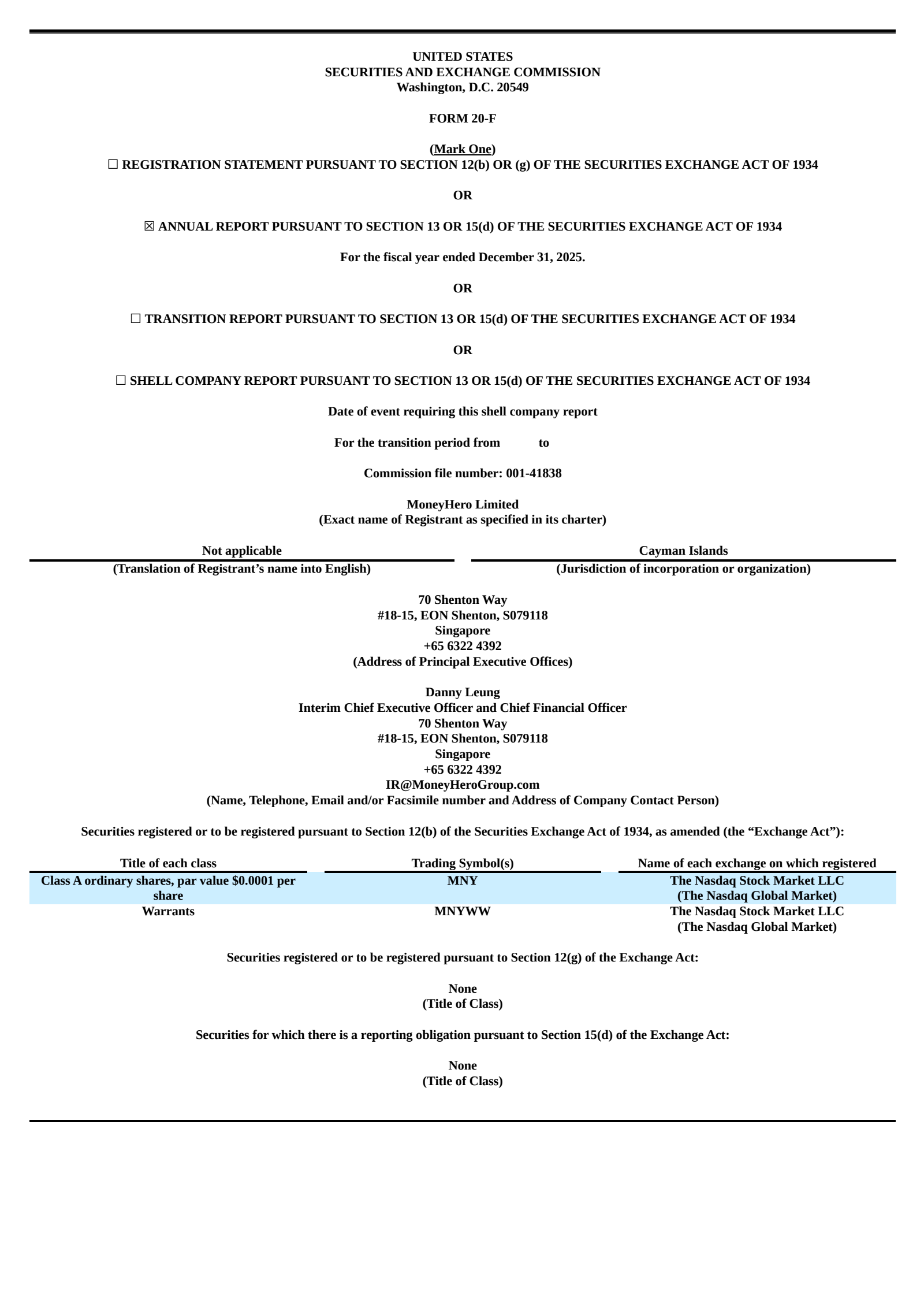 MoneyHero's Q4 2025 Annual report