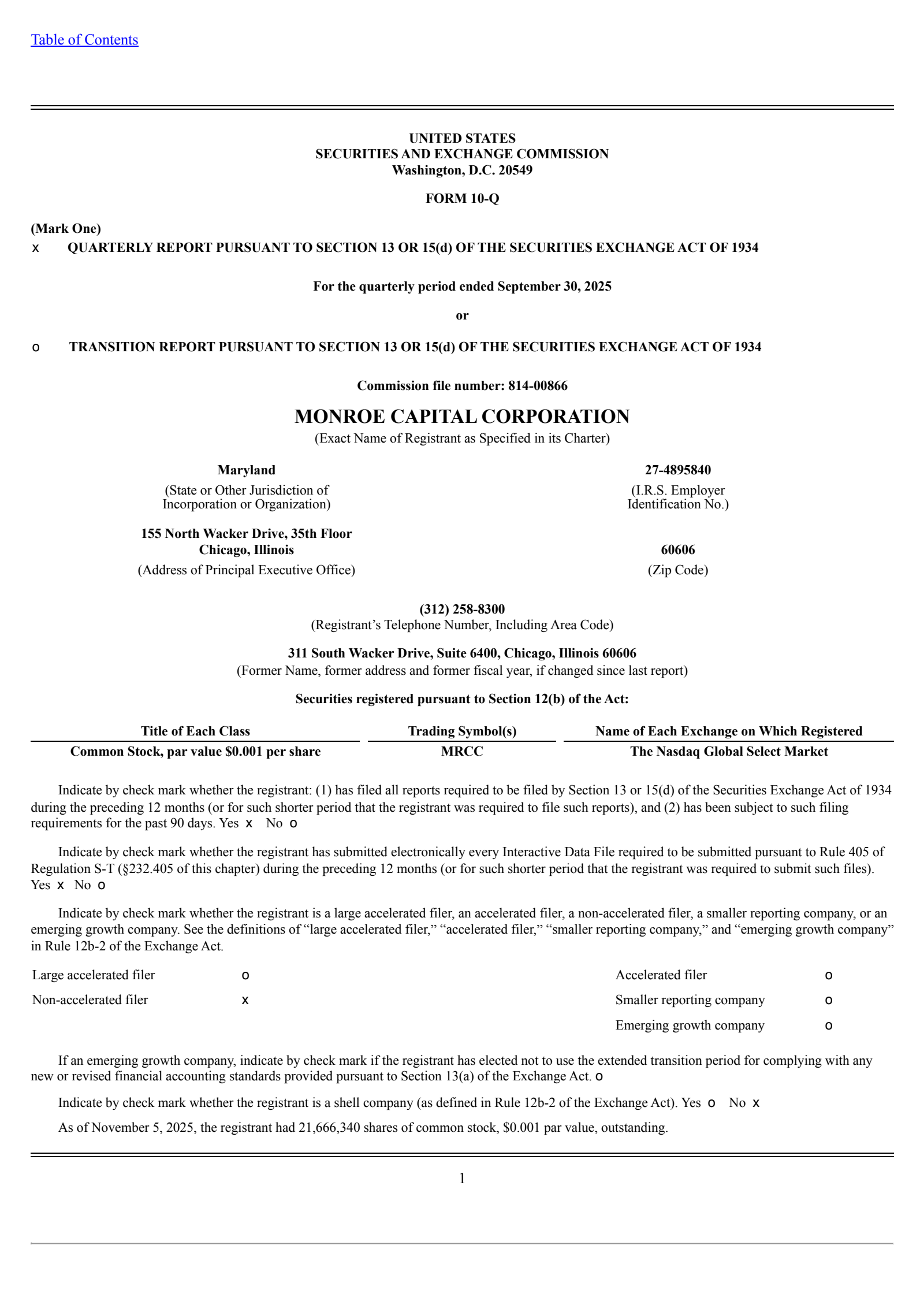 Monroe Capital's Q3 2025 Quarterly Report