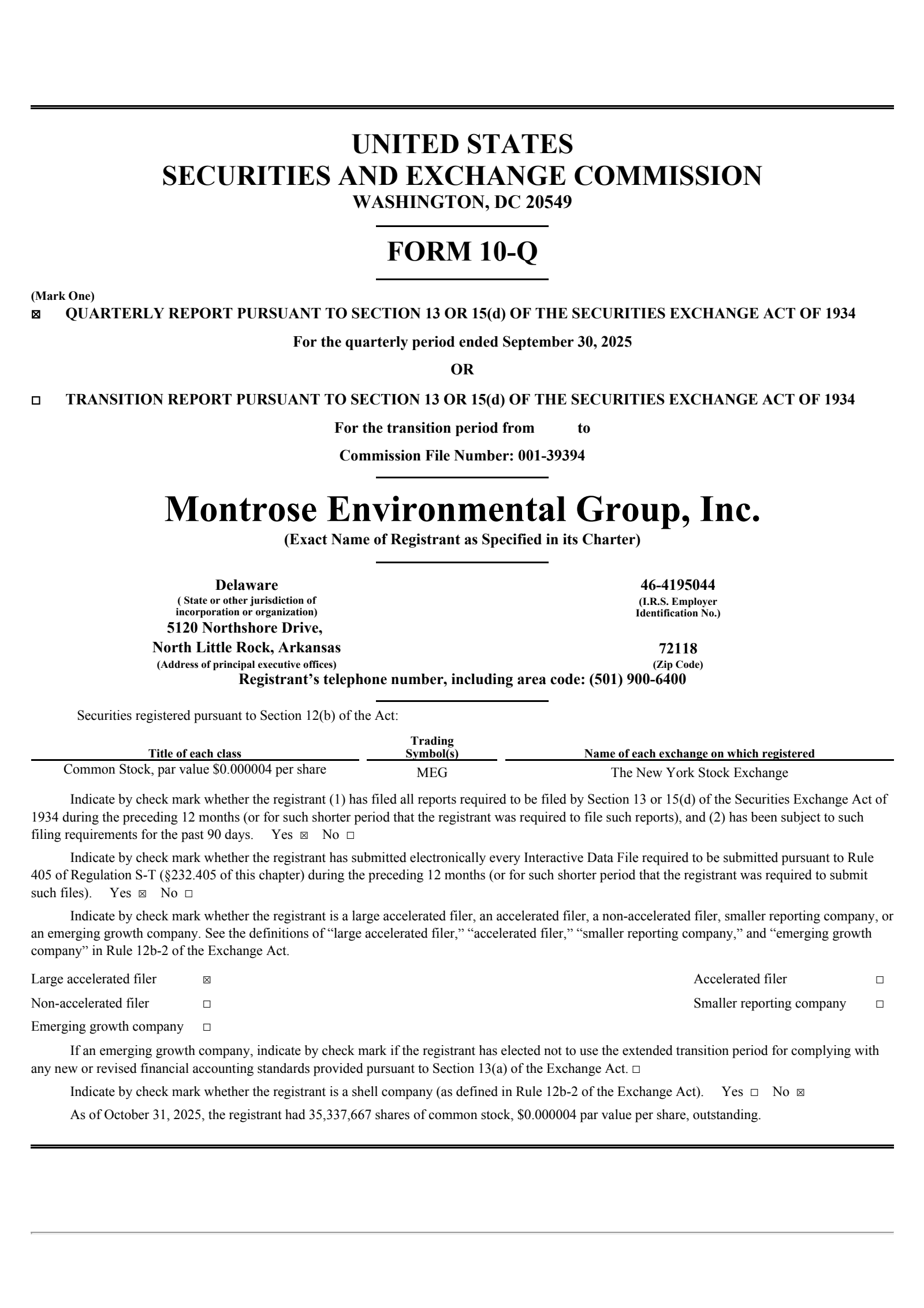Montrose Environmental Group's Q3 2025 Quarterly Report