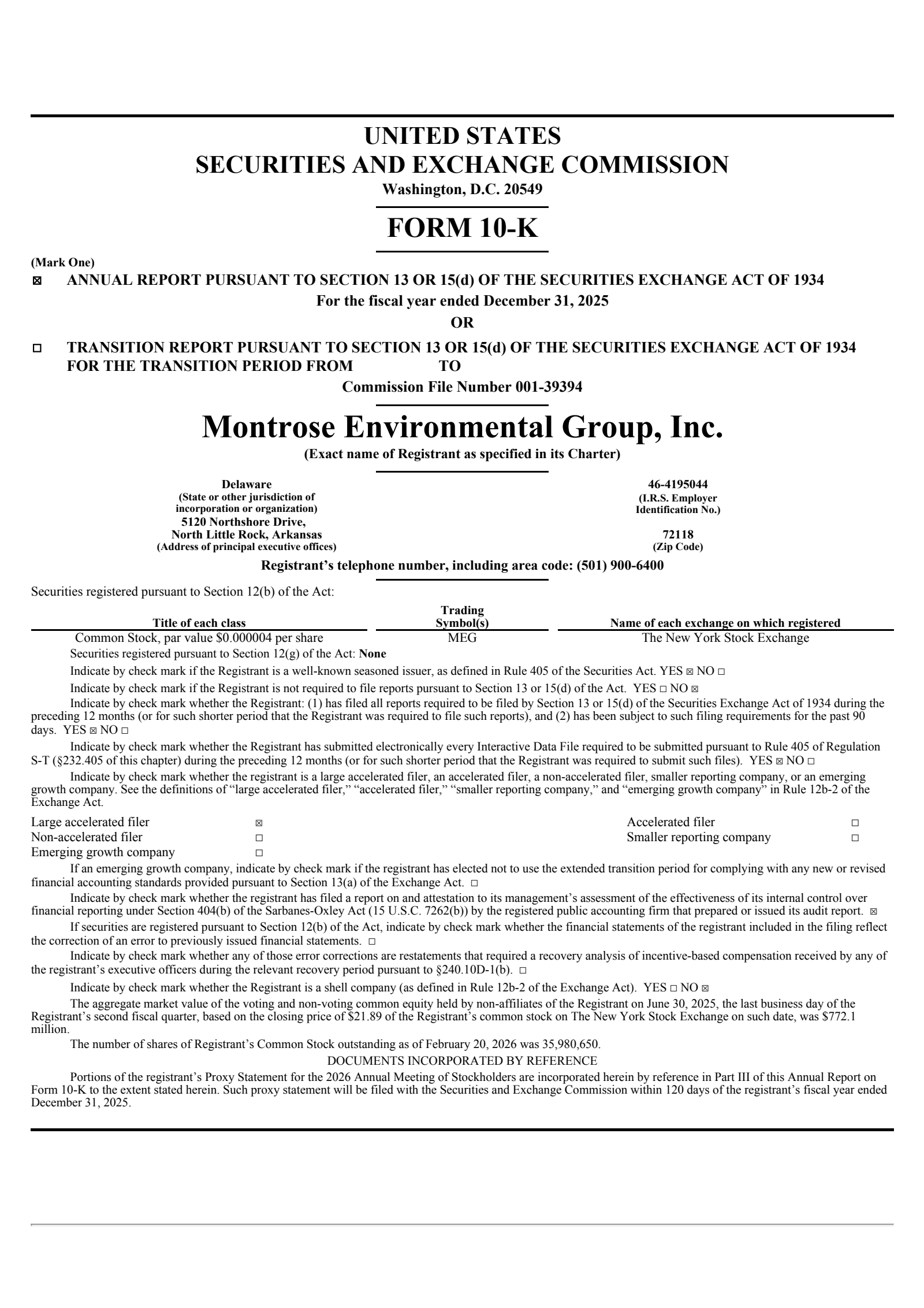 Montrose Environmental Group's Q4 2025 Annual report
