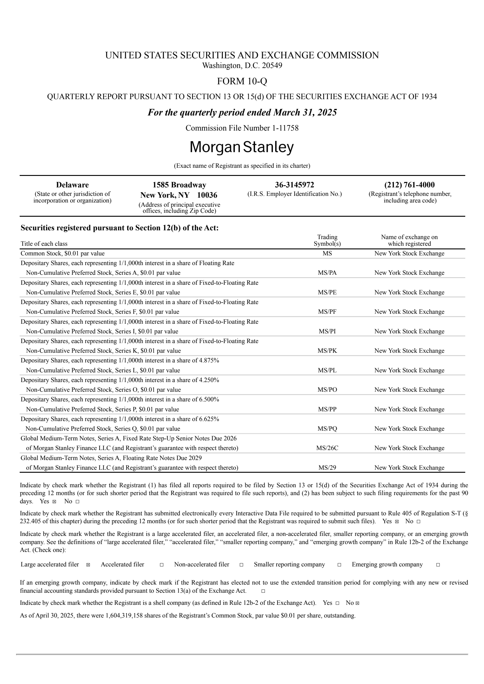 Morgan Stanley's Q1 2025 Quarterly report