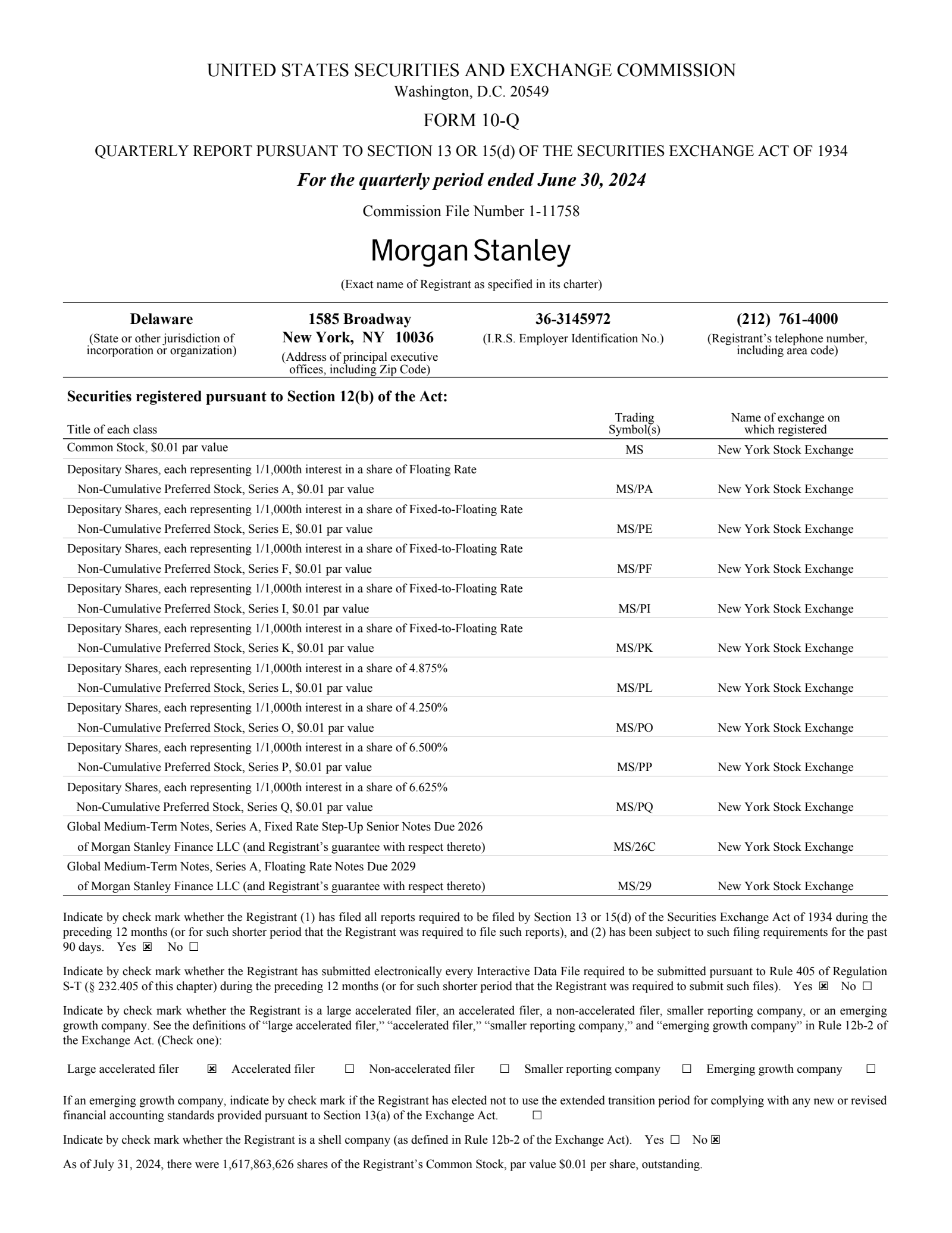 Morgan Stanley's Q2 2024 Quarterly report