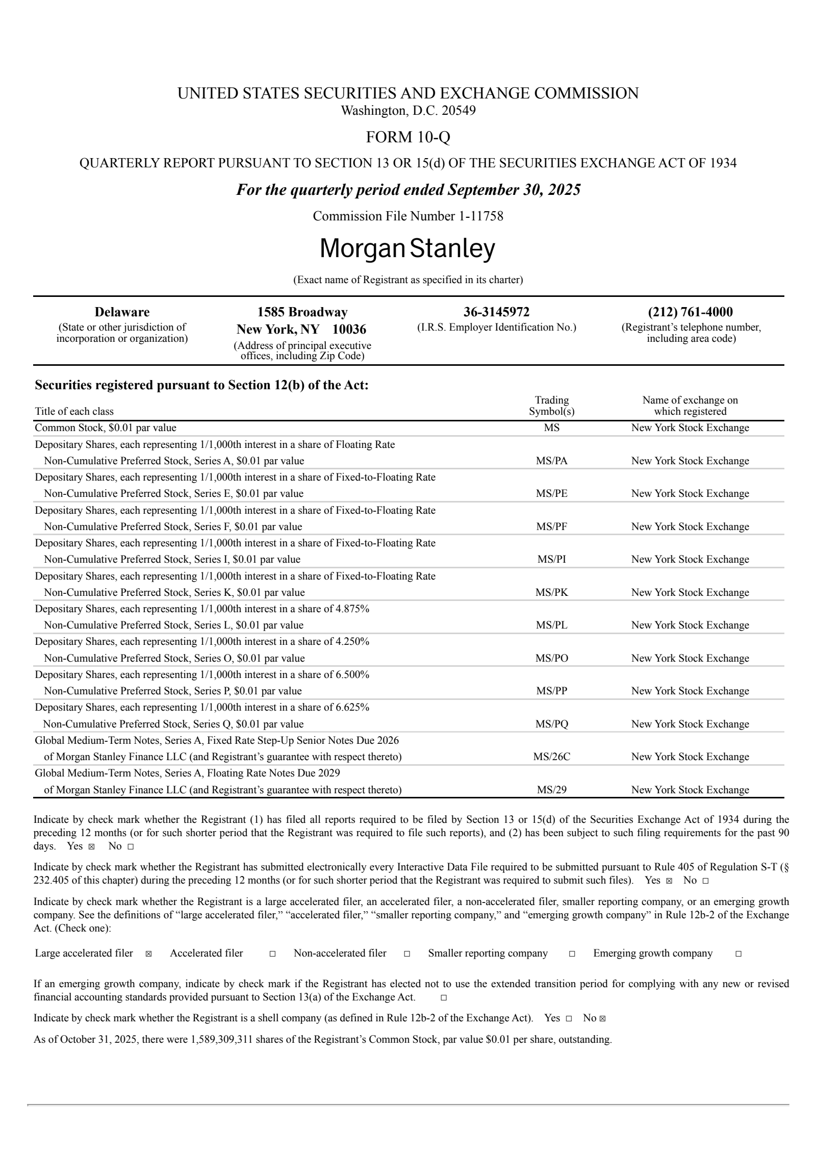 Morgan Stanley's Q3 2025 Quarterly Report