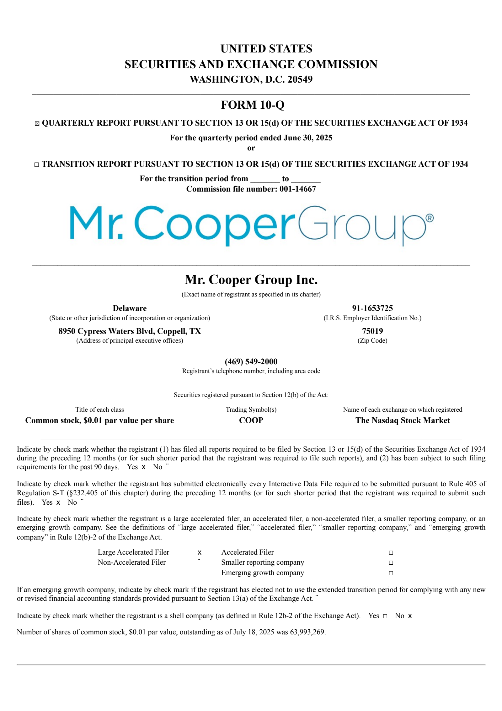 Mr. Cooper Group's Q2 2025 Quarterly report