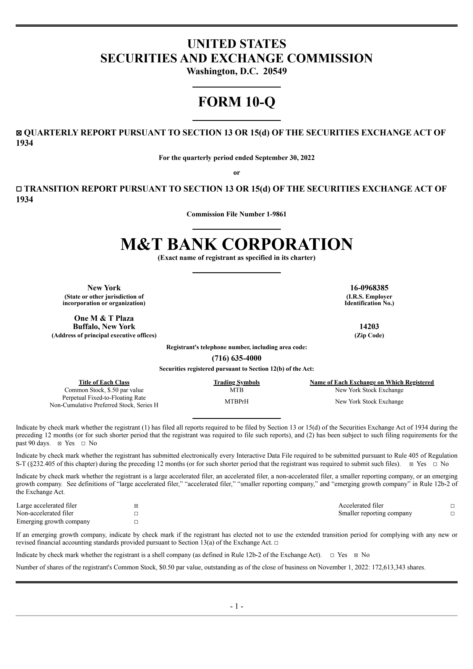 M&T Bank's Q3 2022 Quarterly report