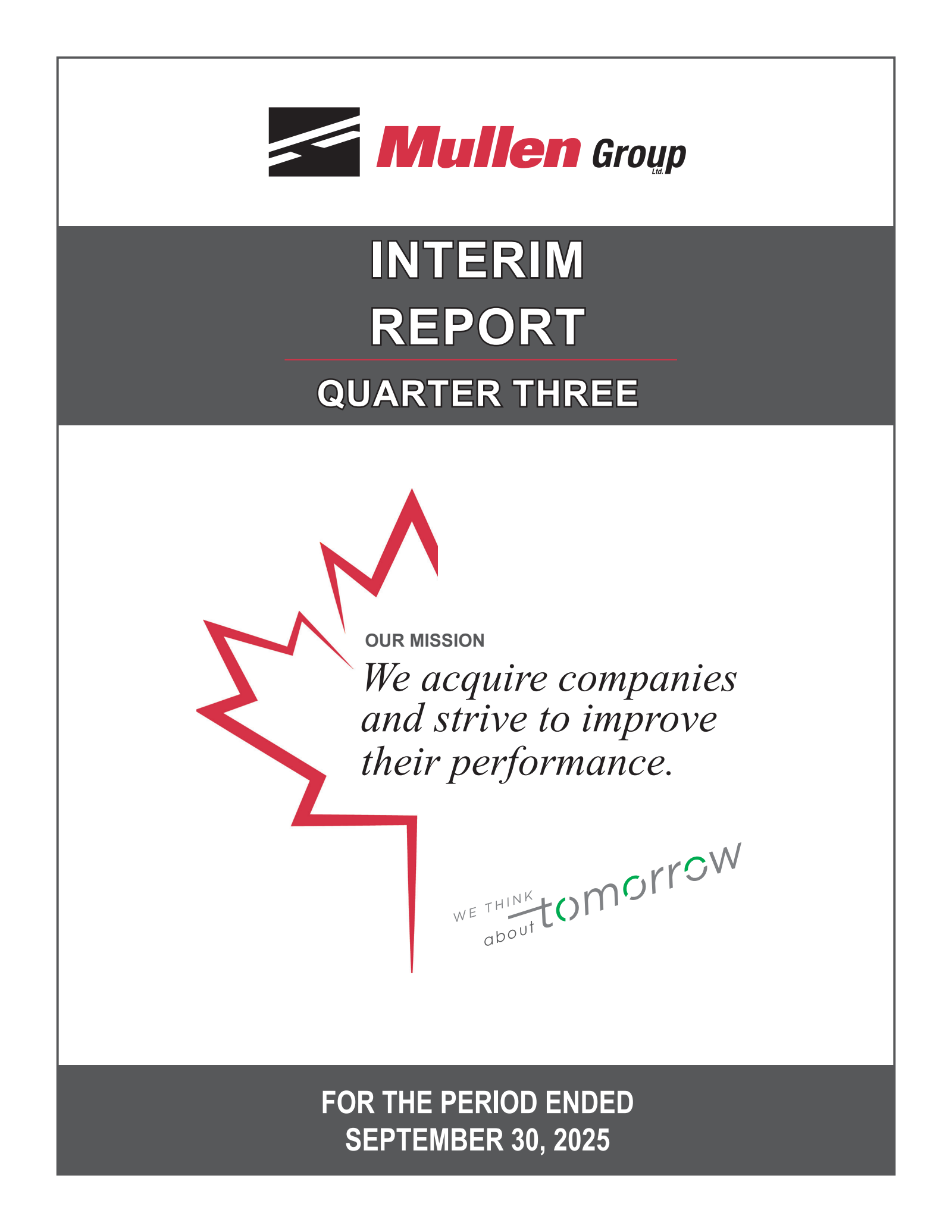 Mullen Group's Q3 2025 Interim report