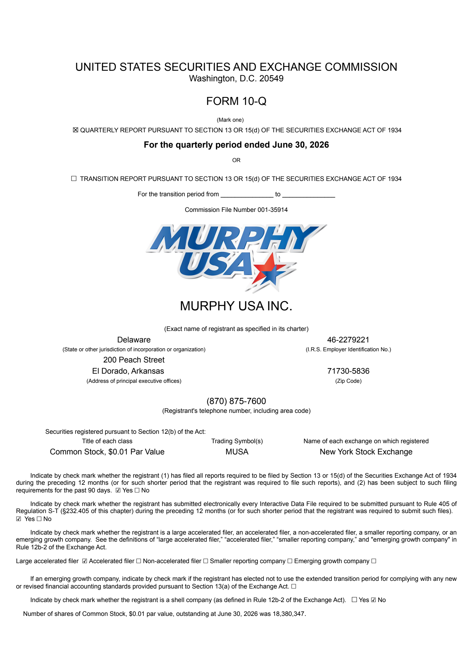Murphy USA's Q2 2026 Quarterly report