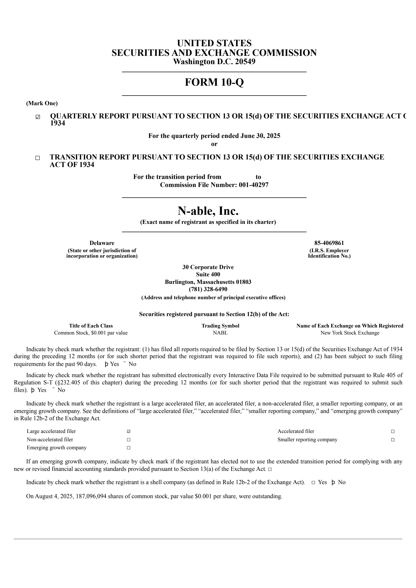 N-able's Q2 2025 Quarterly report
