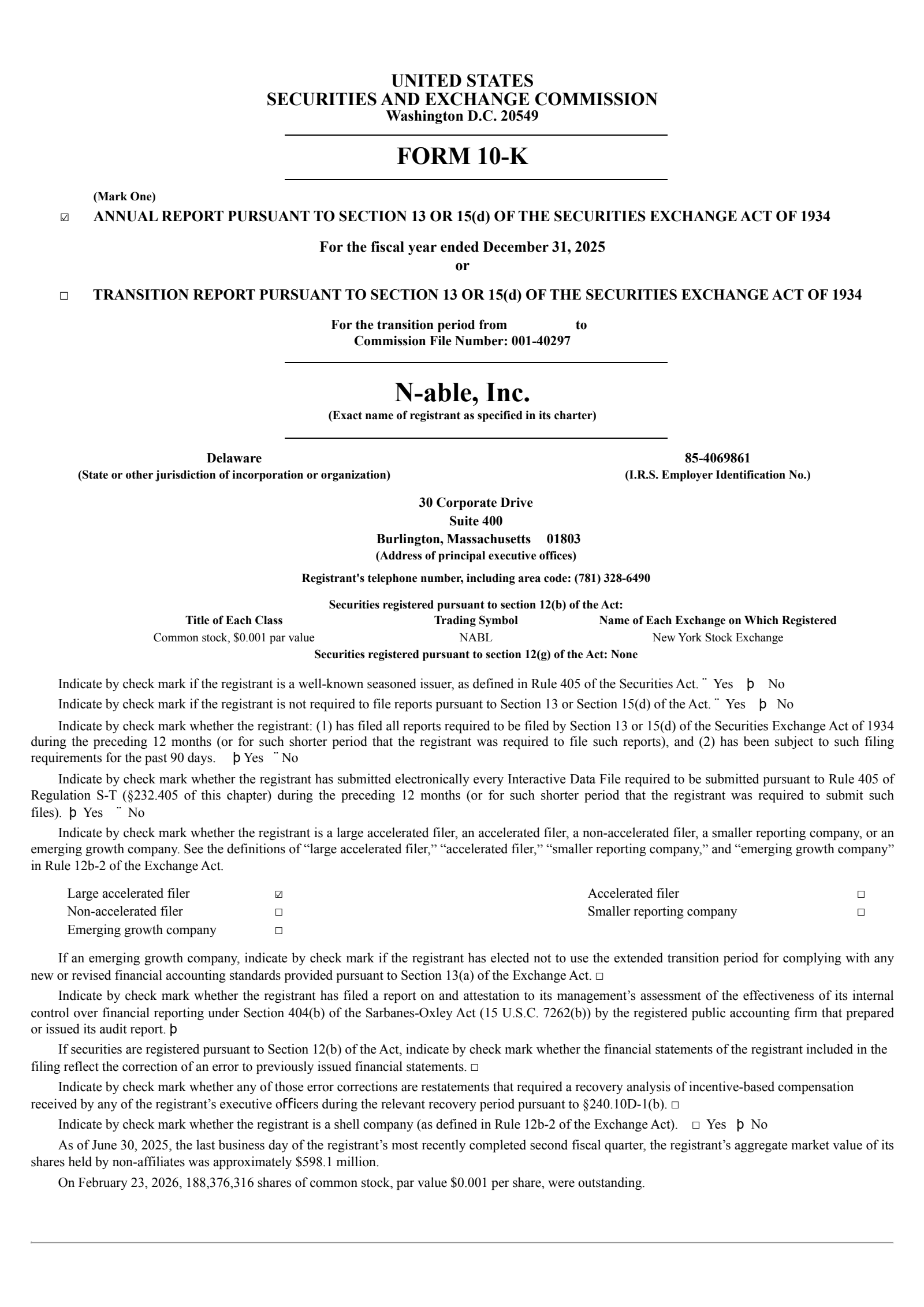 N-able's Q4 2025 Annual report