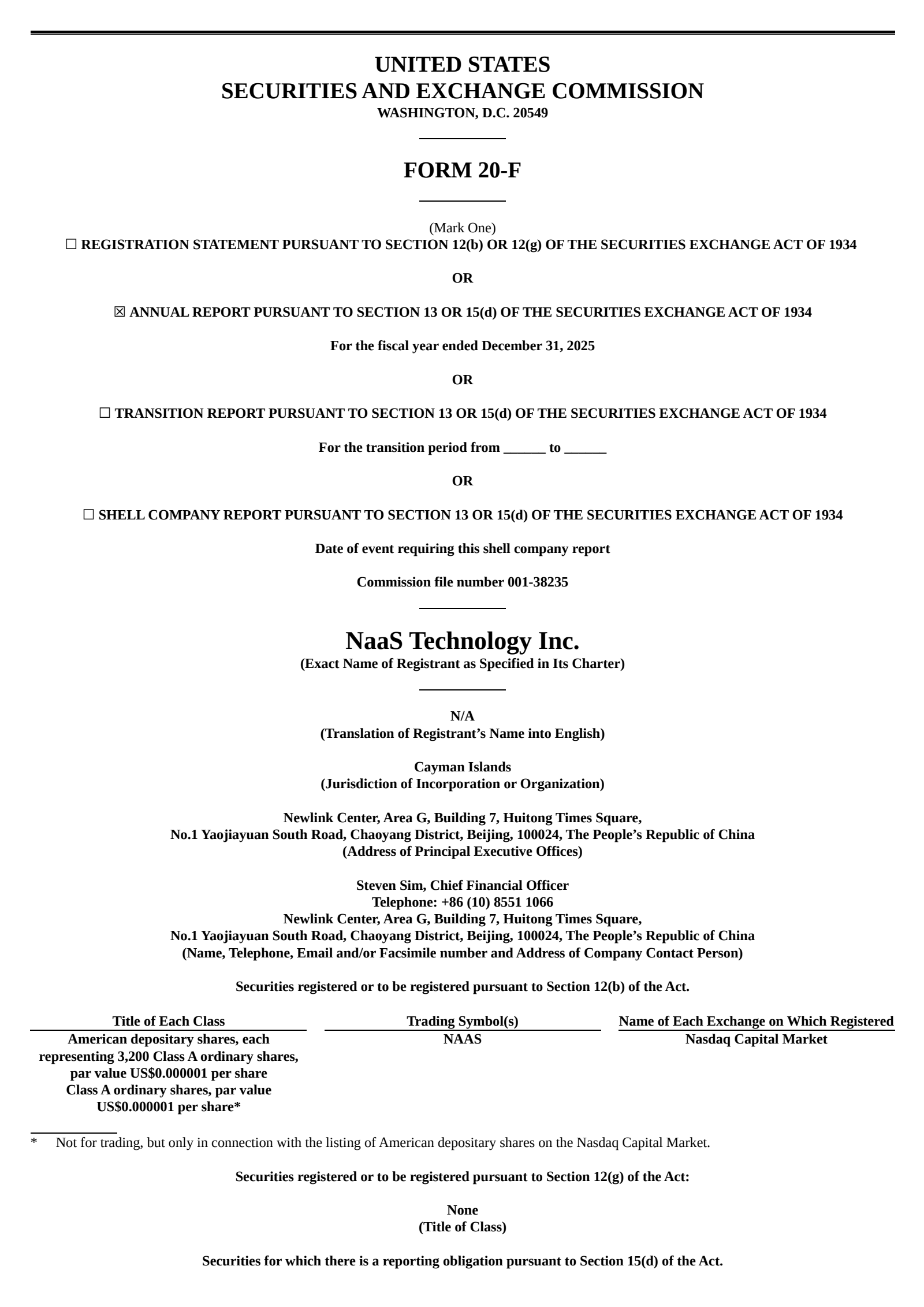 NaaS Technology's Q4 2025 Annual report