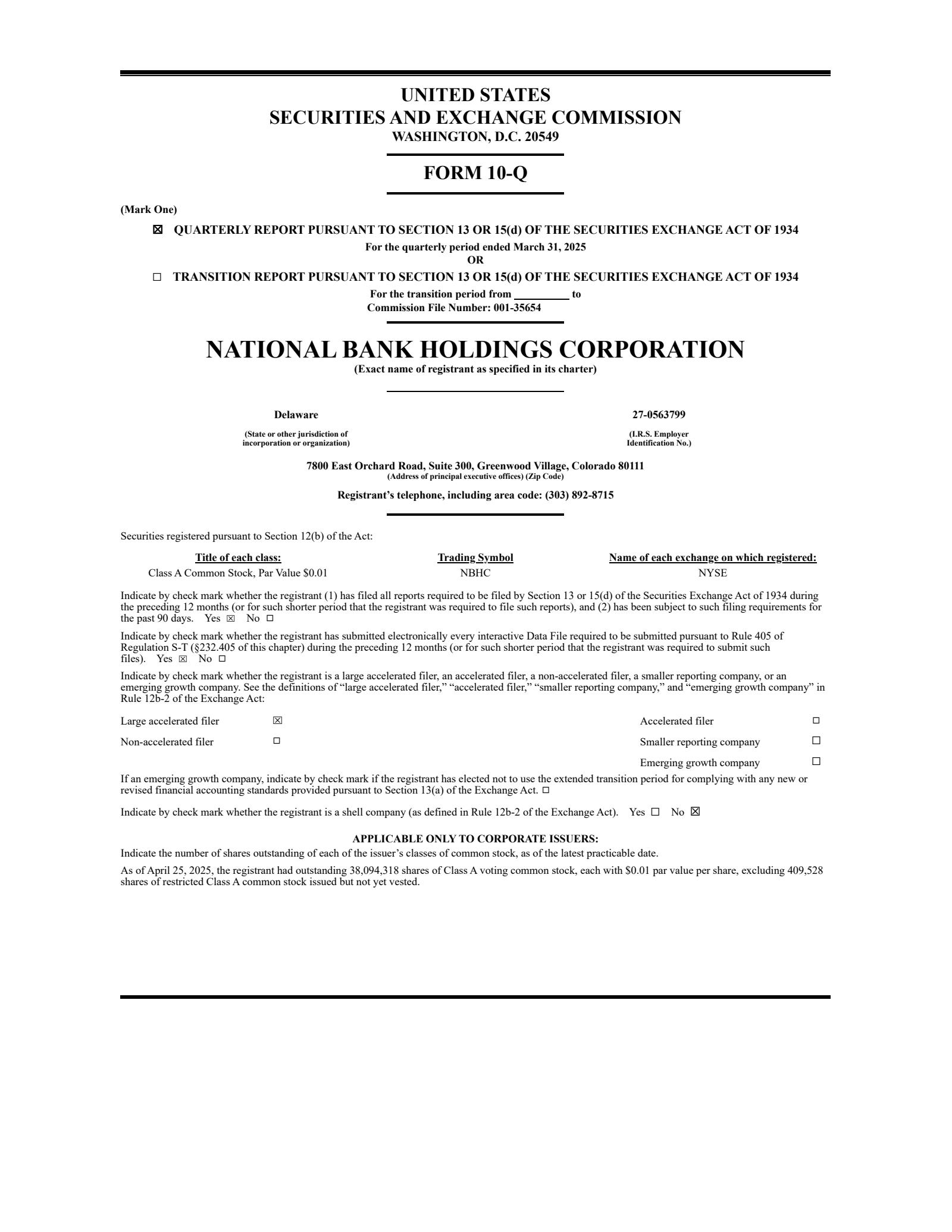 National Bank's Q1 2025 Quarterly report
