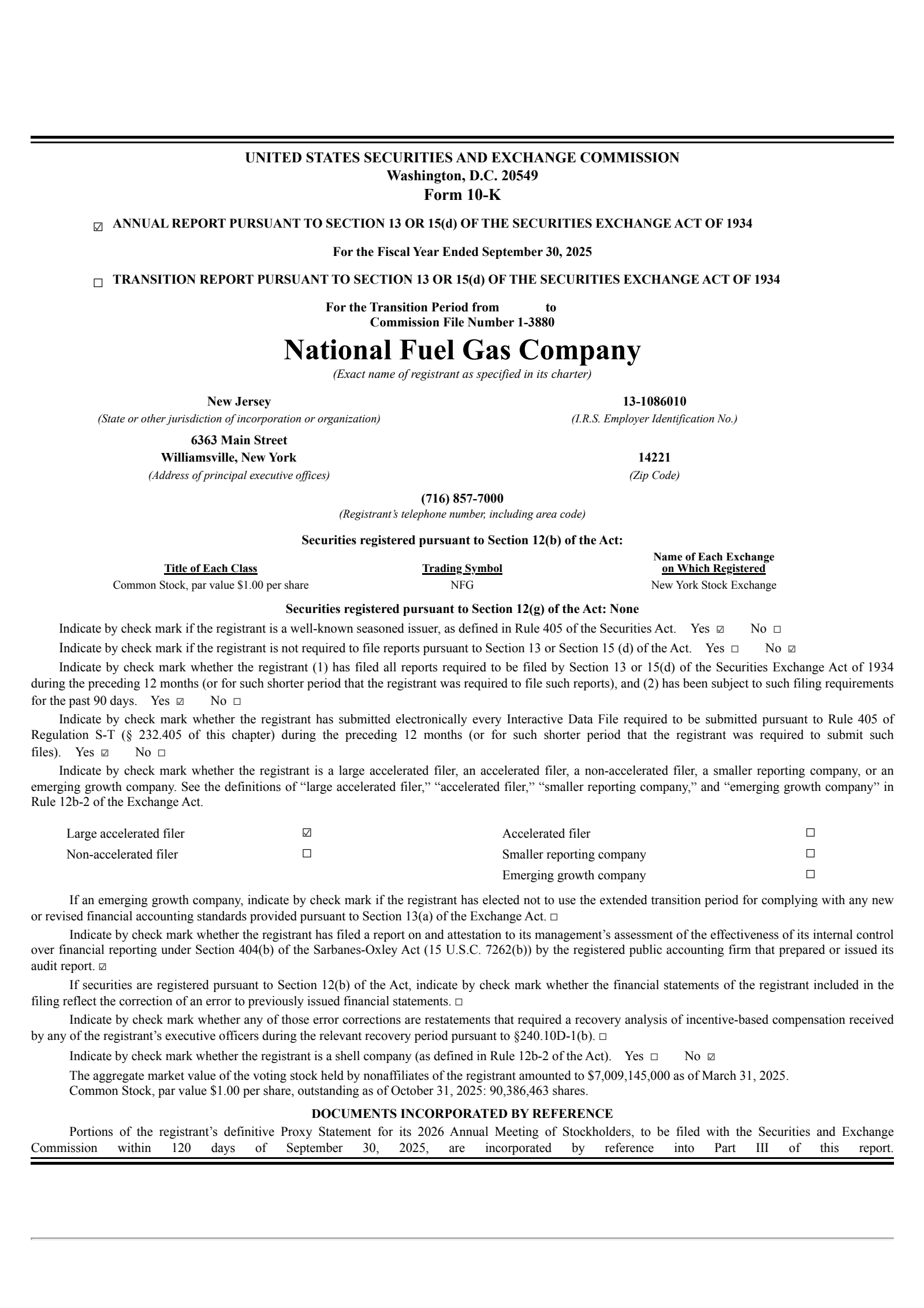 National Fuel Gas' Q4 2025 Annual Report