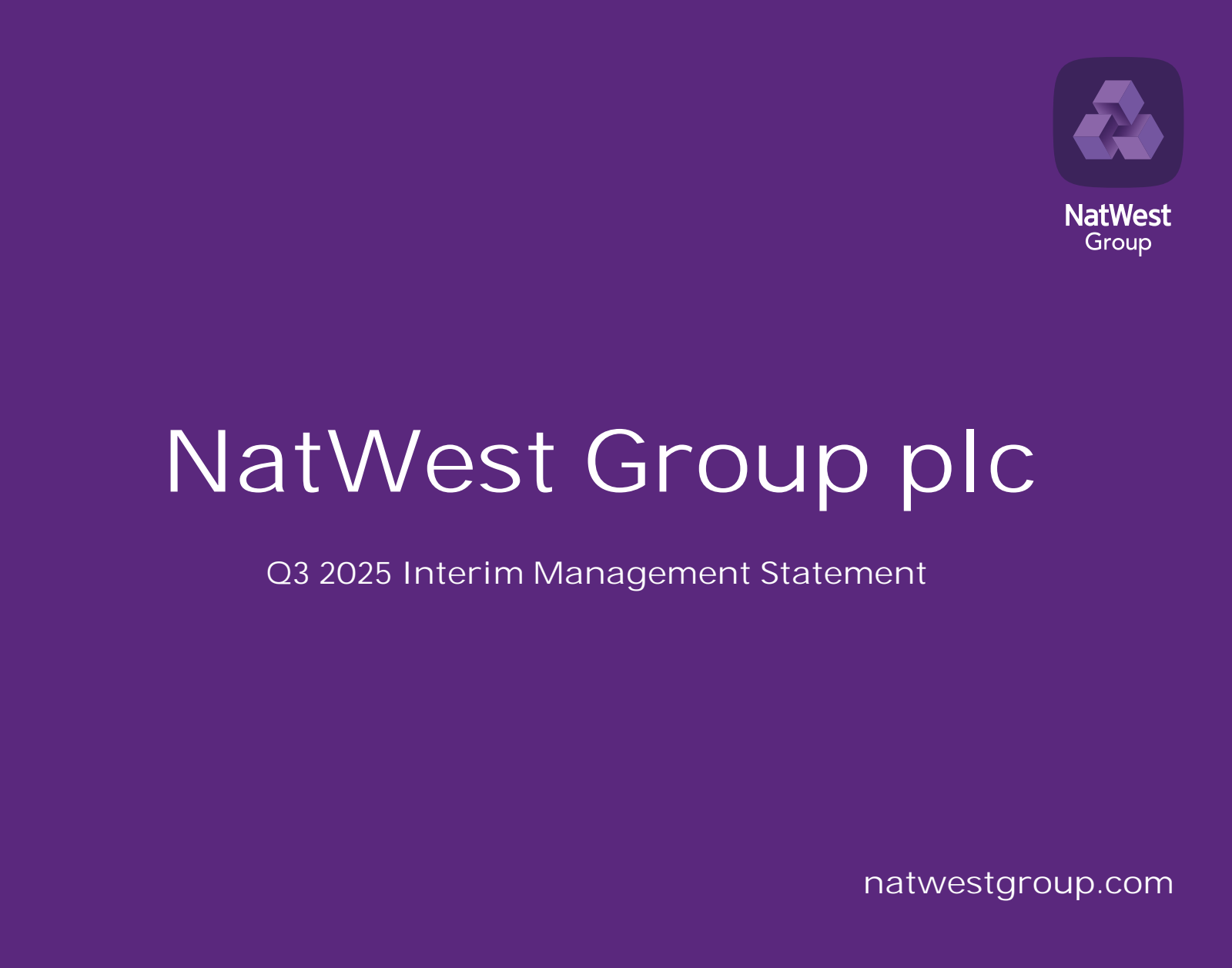 NatWest Group's Q3 2025 Interim Report