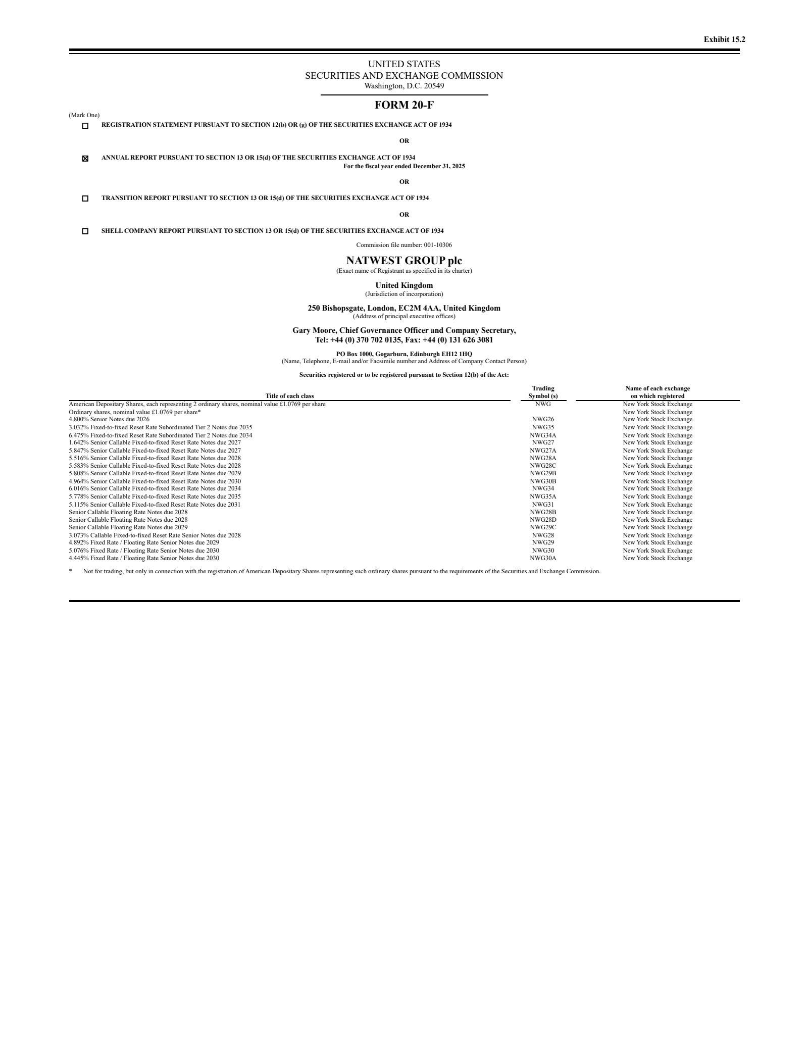NatWest Group's Q4 2025 Annual report
