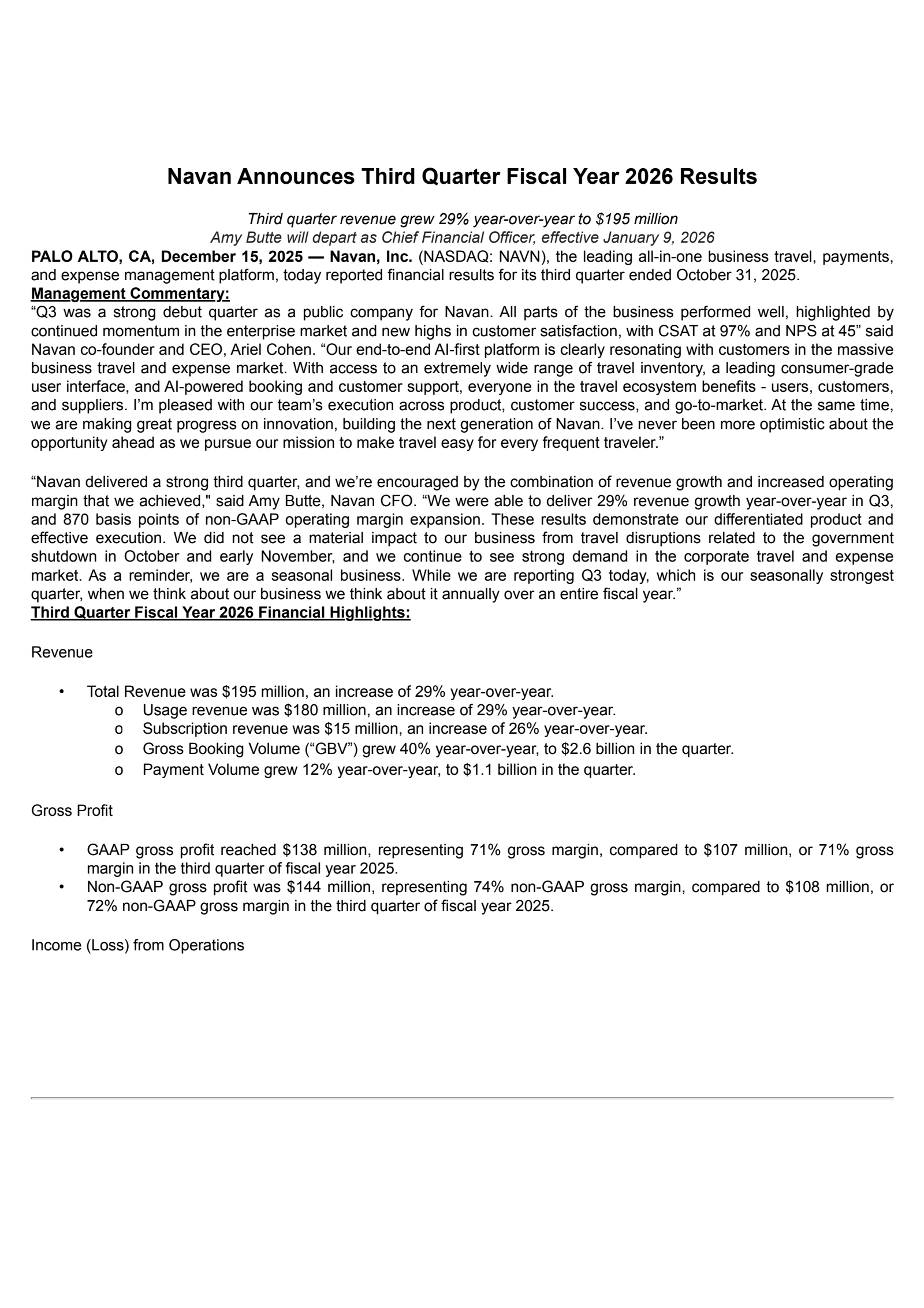 Navan's Q3 2026 Earnings Release