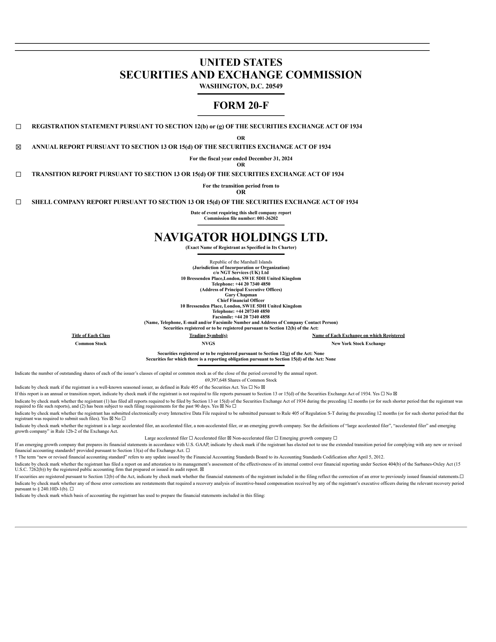 Navigator's Q4 2024 Annual Report