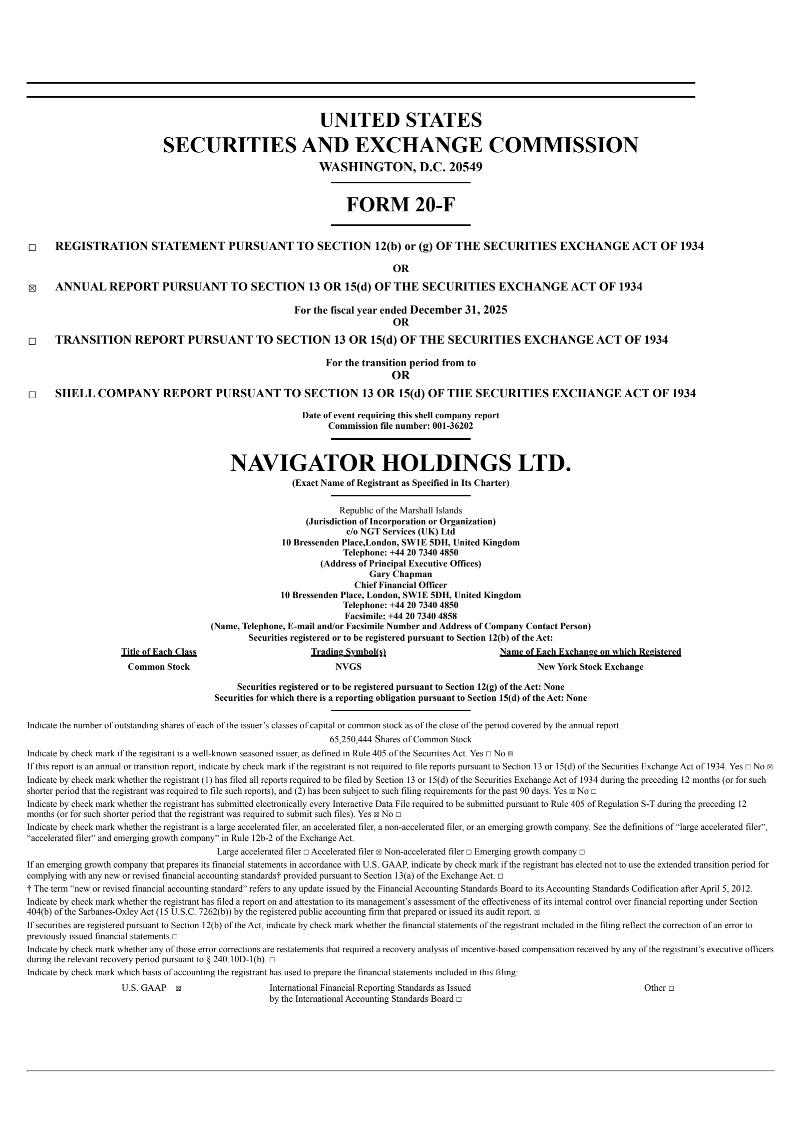 Navigator's Q4 2025 Annual report
