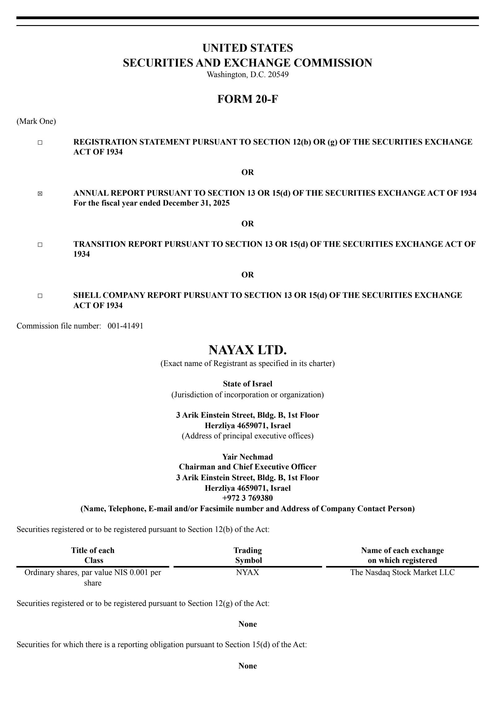 Nayax's Q4 2025 Annual report