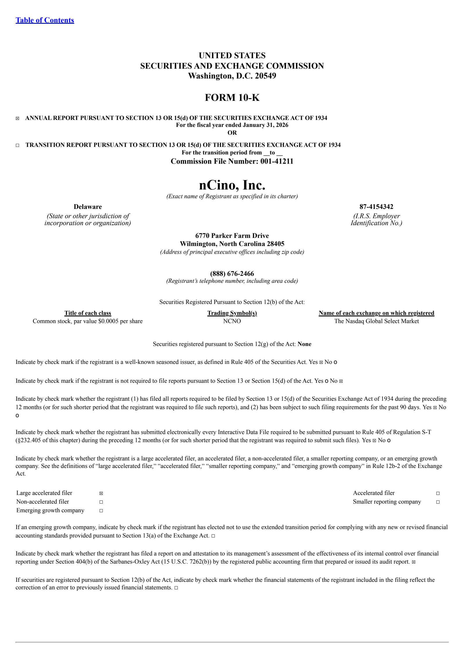 nCino's Q4 2026 Annual report